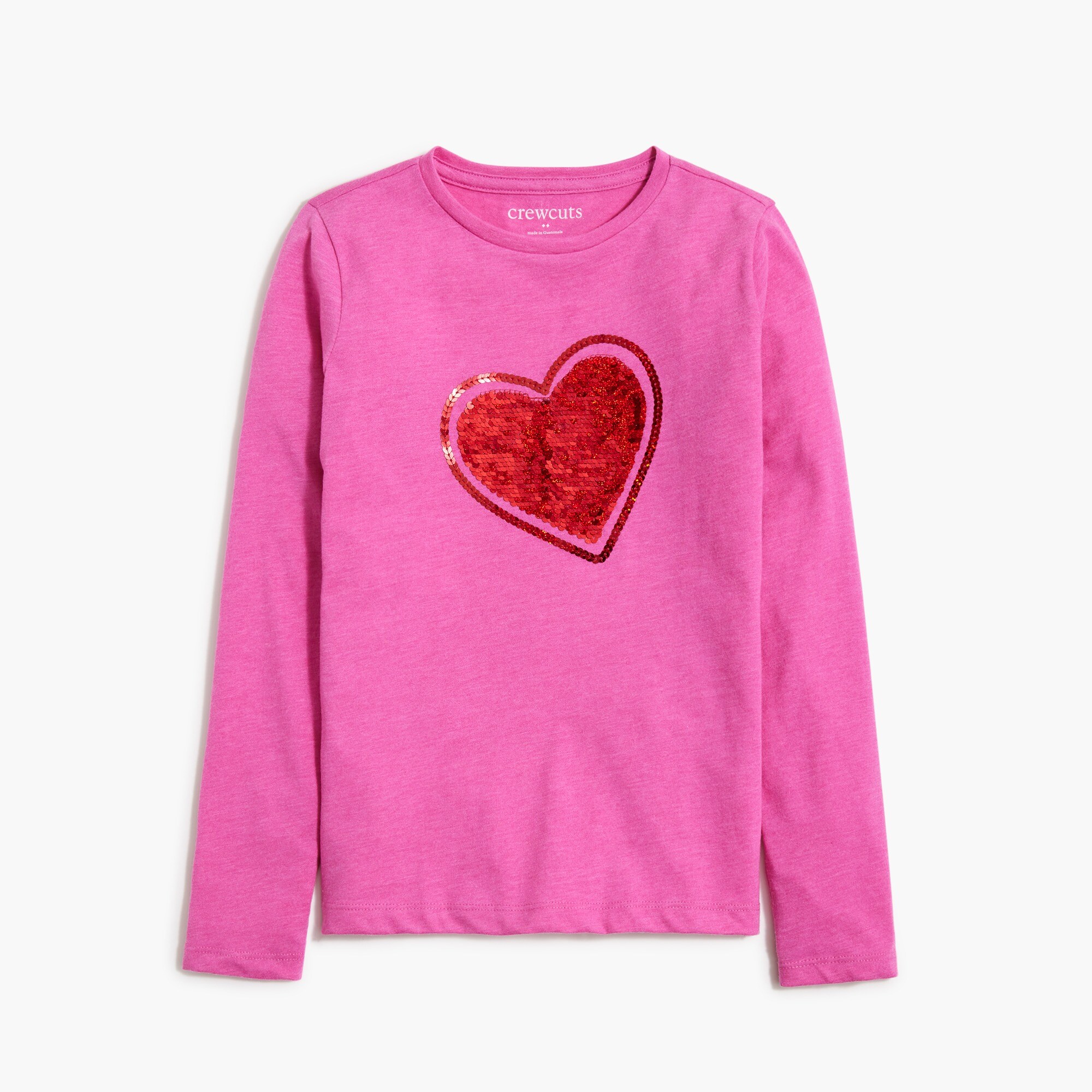  Girls' sequin heart graphic tee