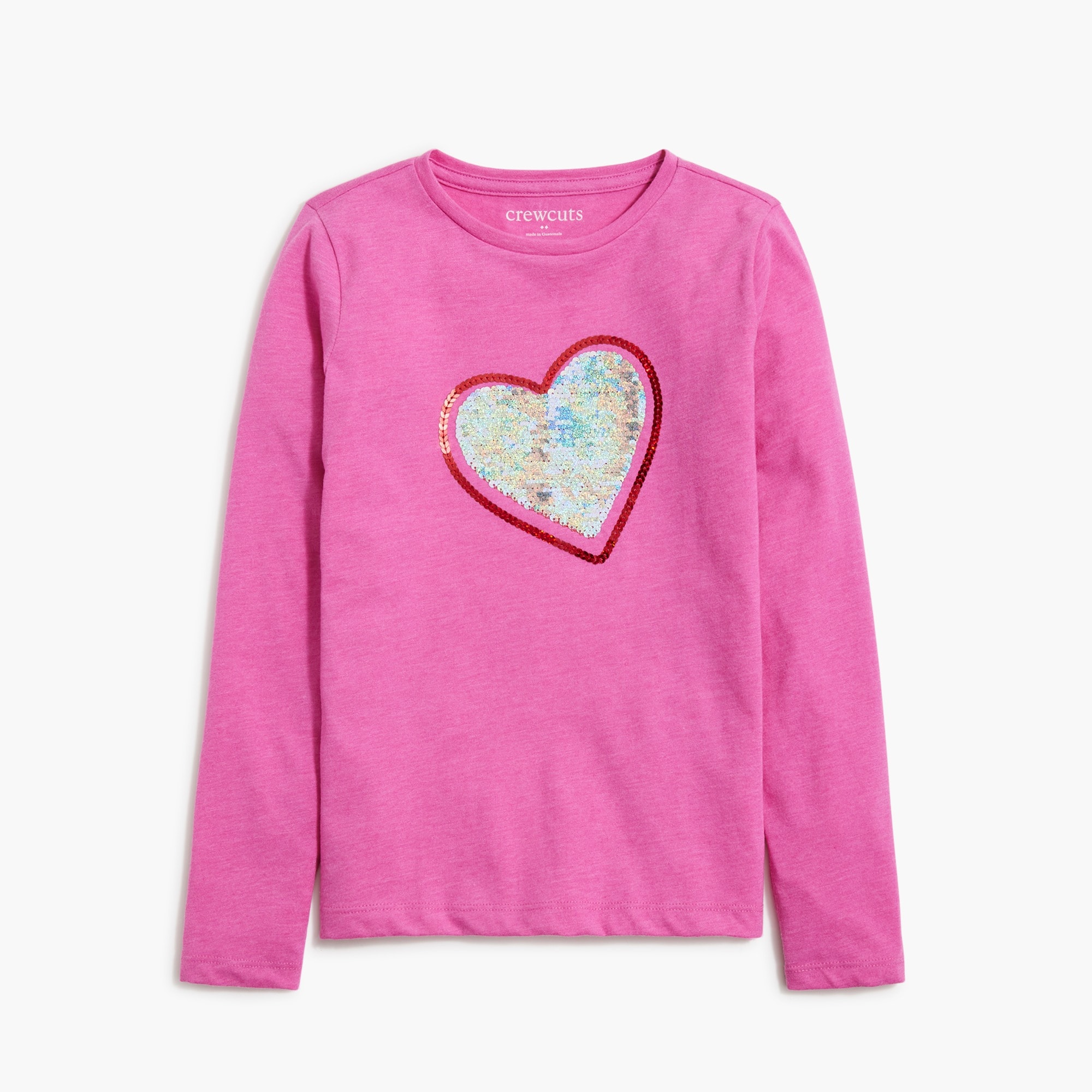 Girls' sequin heart graphic tee