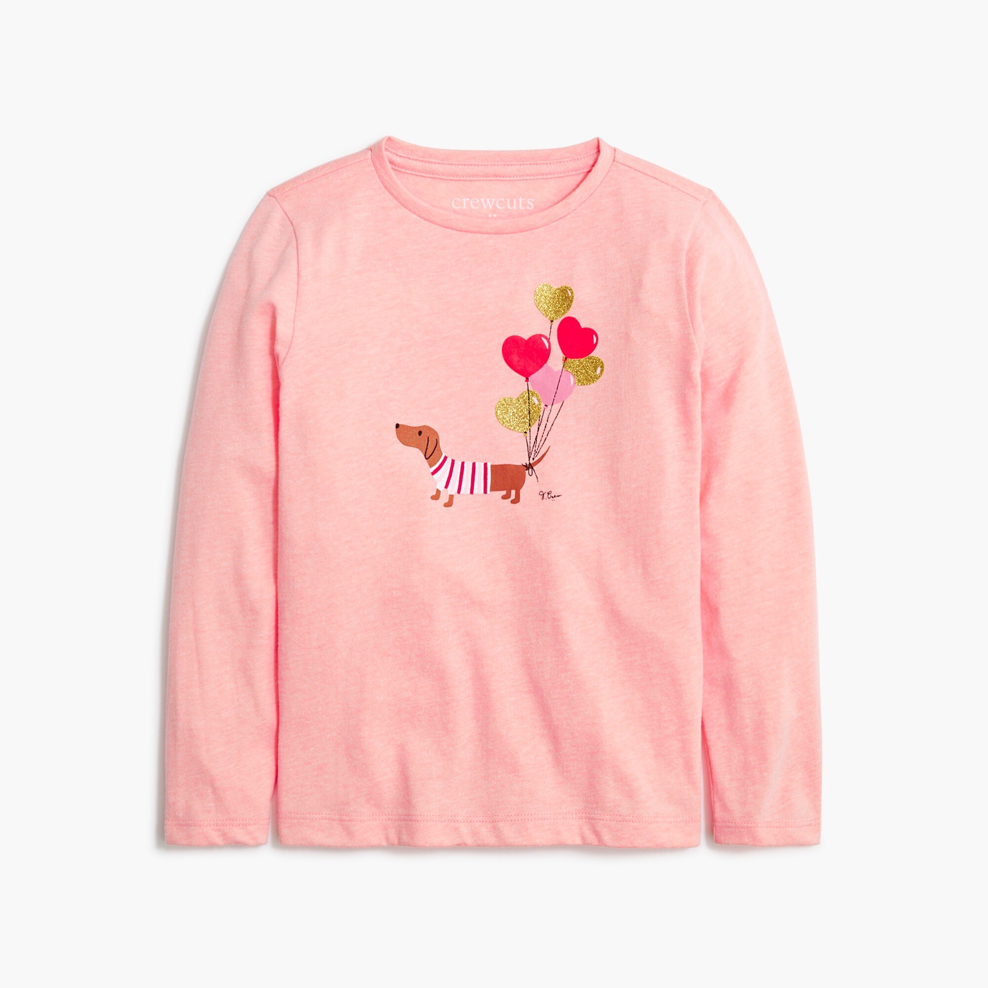 Girls' Valentine's dog graphic tee