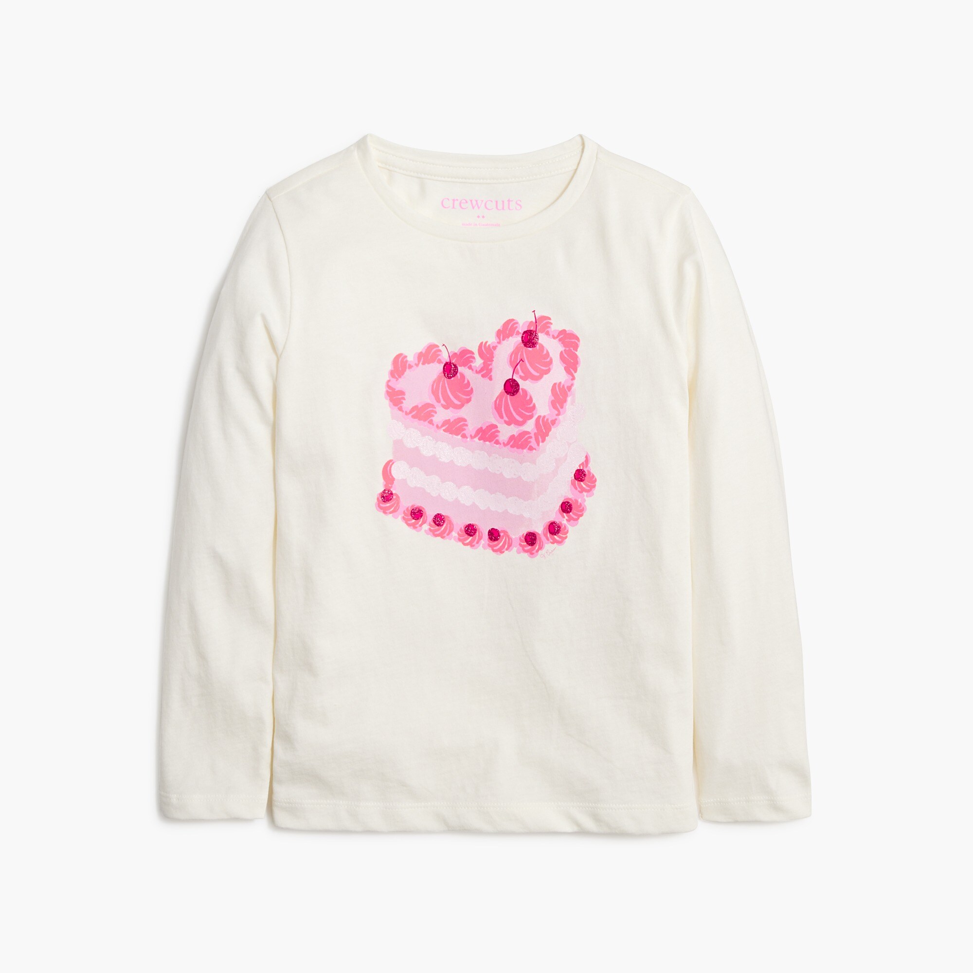 girls' heart cake graphic tee for girls