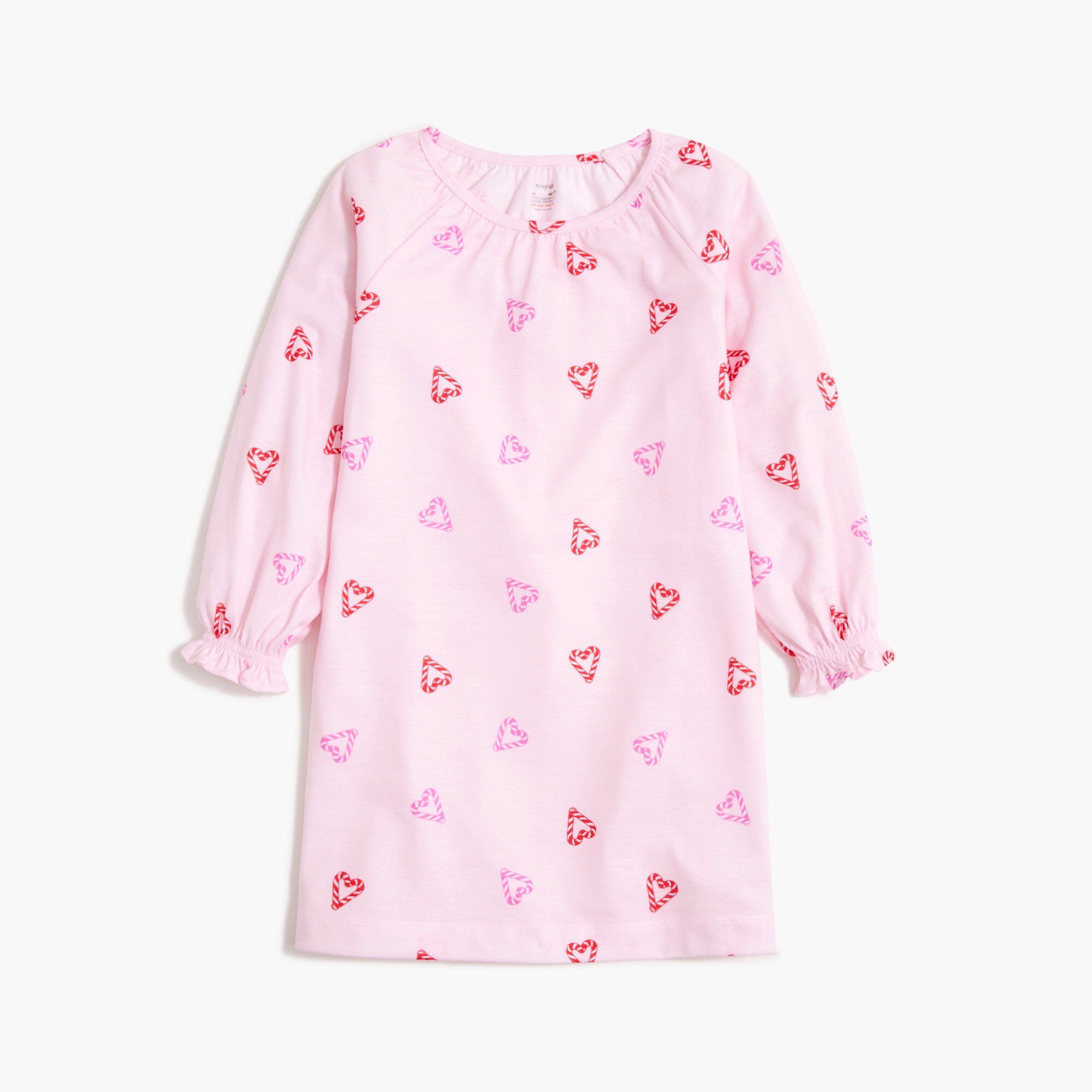 Girls' candy cane heart nightgown