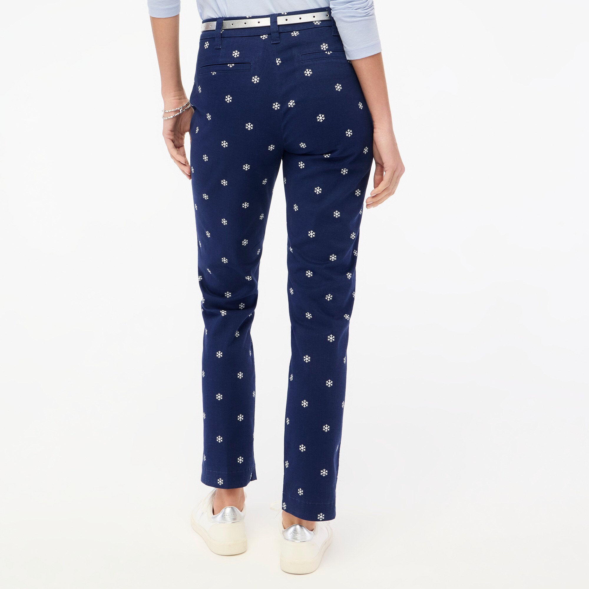 Printed high-rise girlfriend chino pant