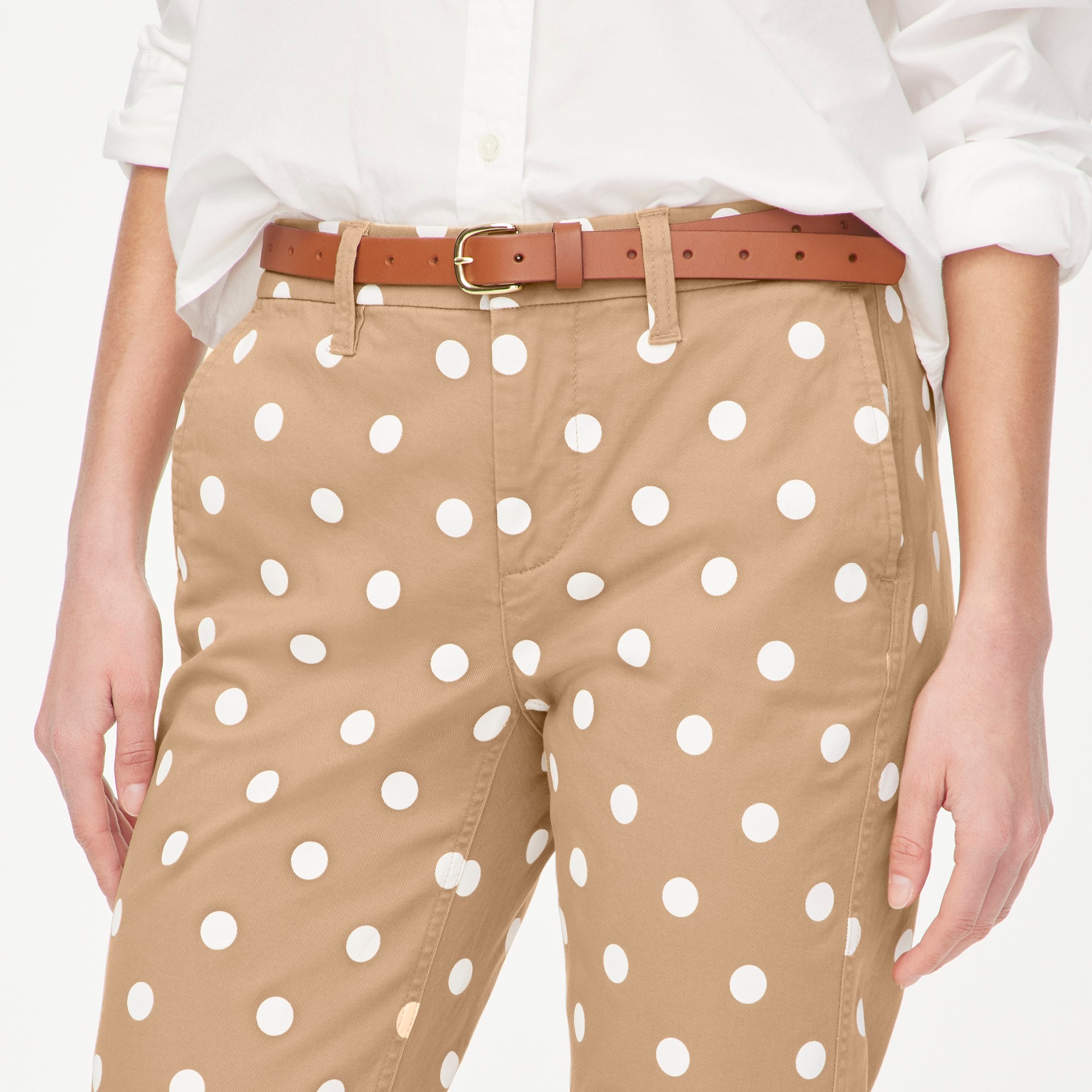 Printed high-rise girlfriend chino pant