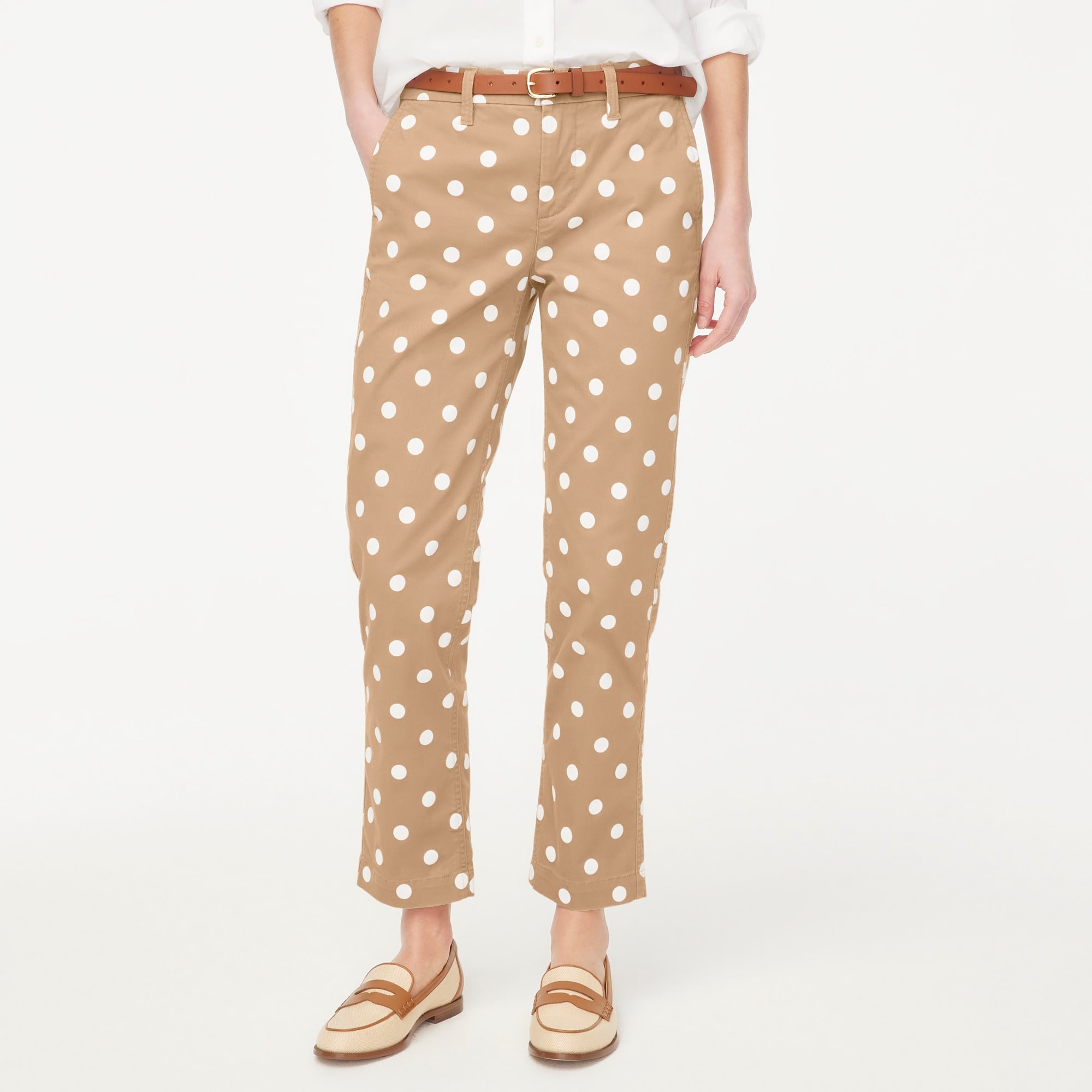 Printed high-rise girlfriend chino pant