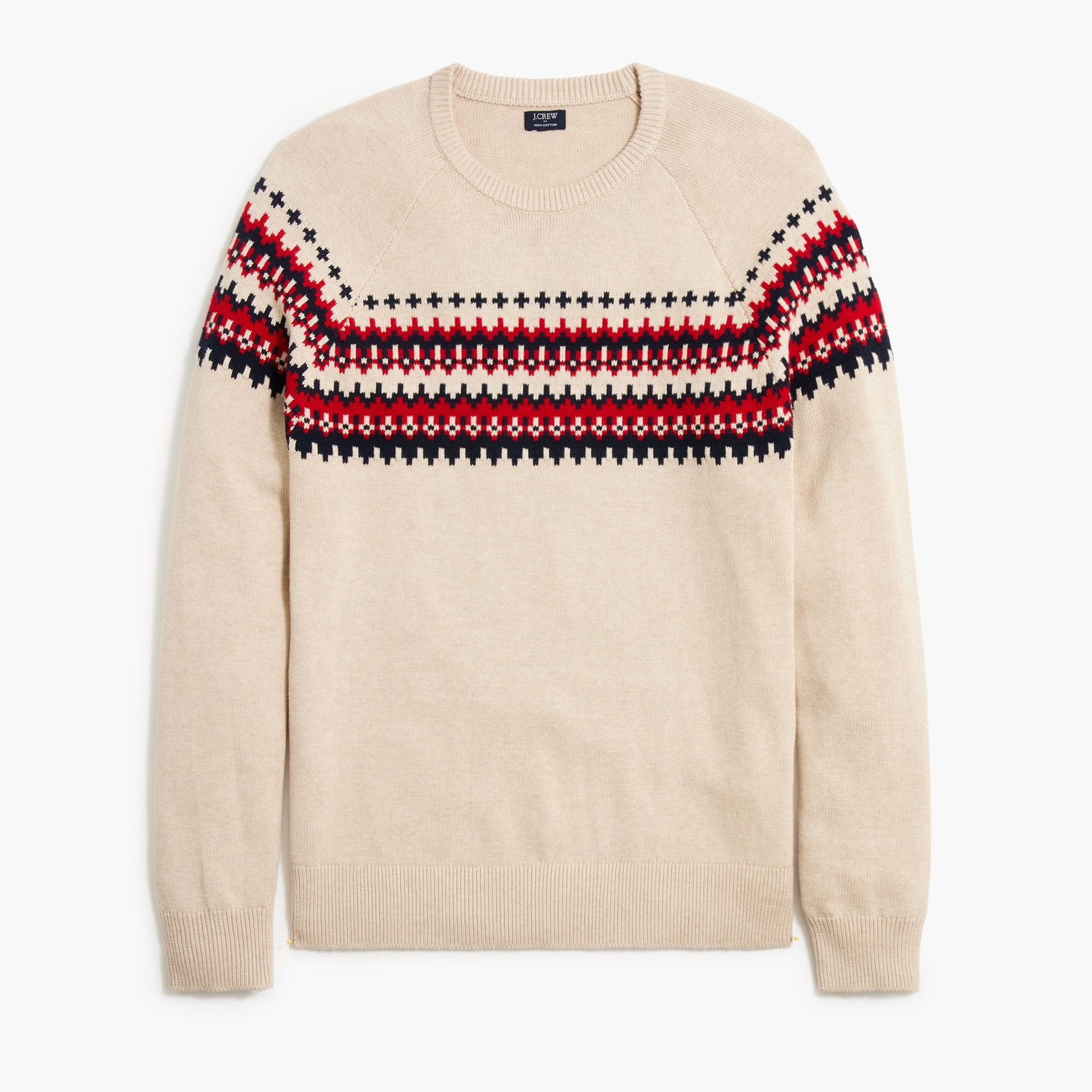 Factory: Cotton Fair Isle Crewneck Sweater For Men