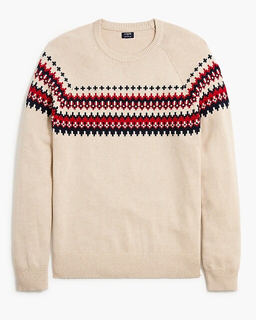  Cotton Fair Isle crewneck sweater