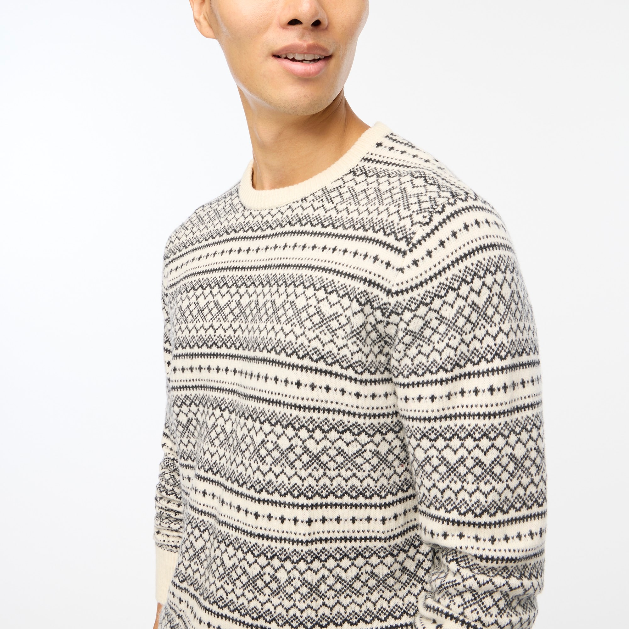 Lambswool-blend Fair Isle sweater