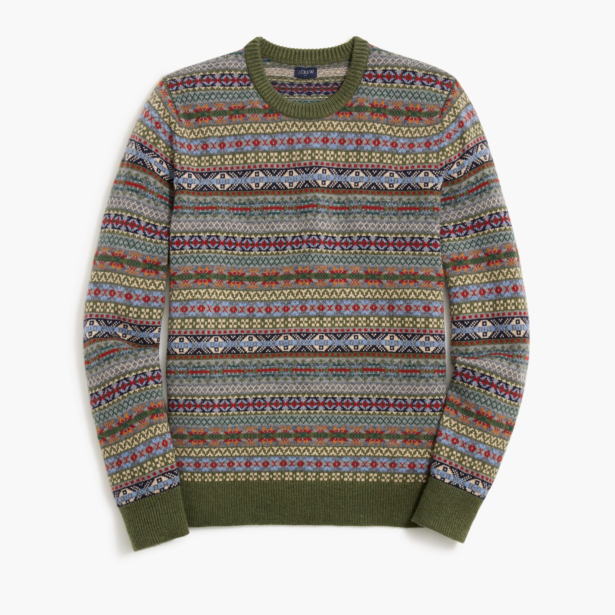 Lambswool-blend Fair Isle sweater