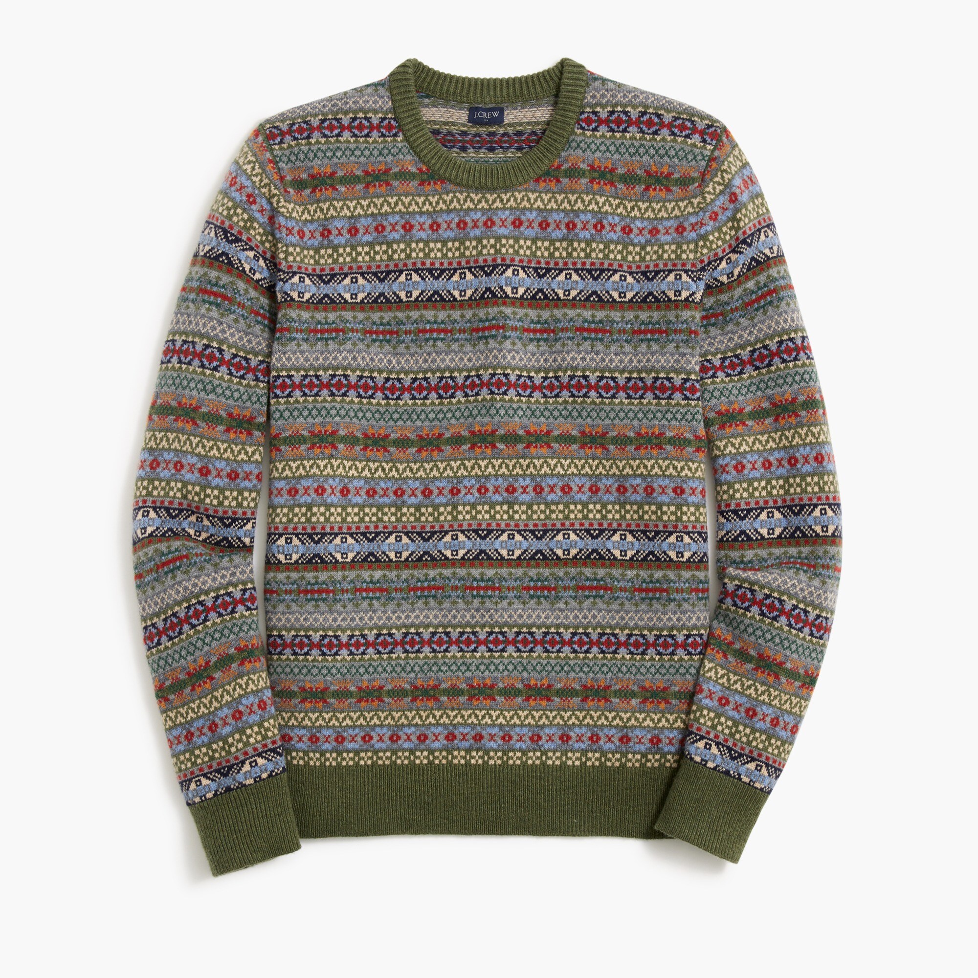 Factory: Lambswool-blend Fair Isle Sweater For Men