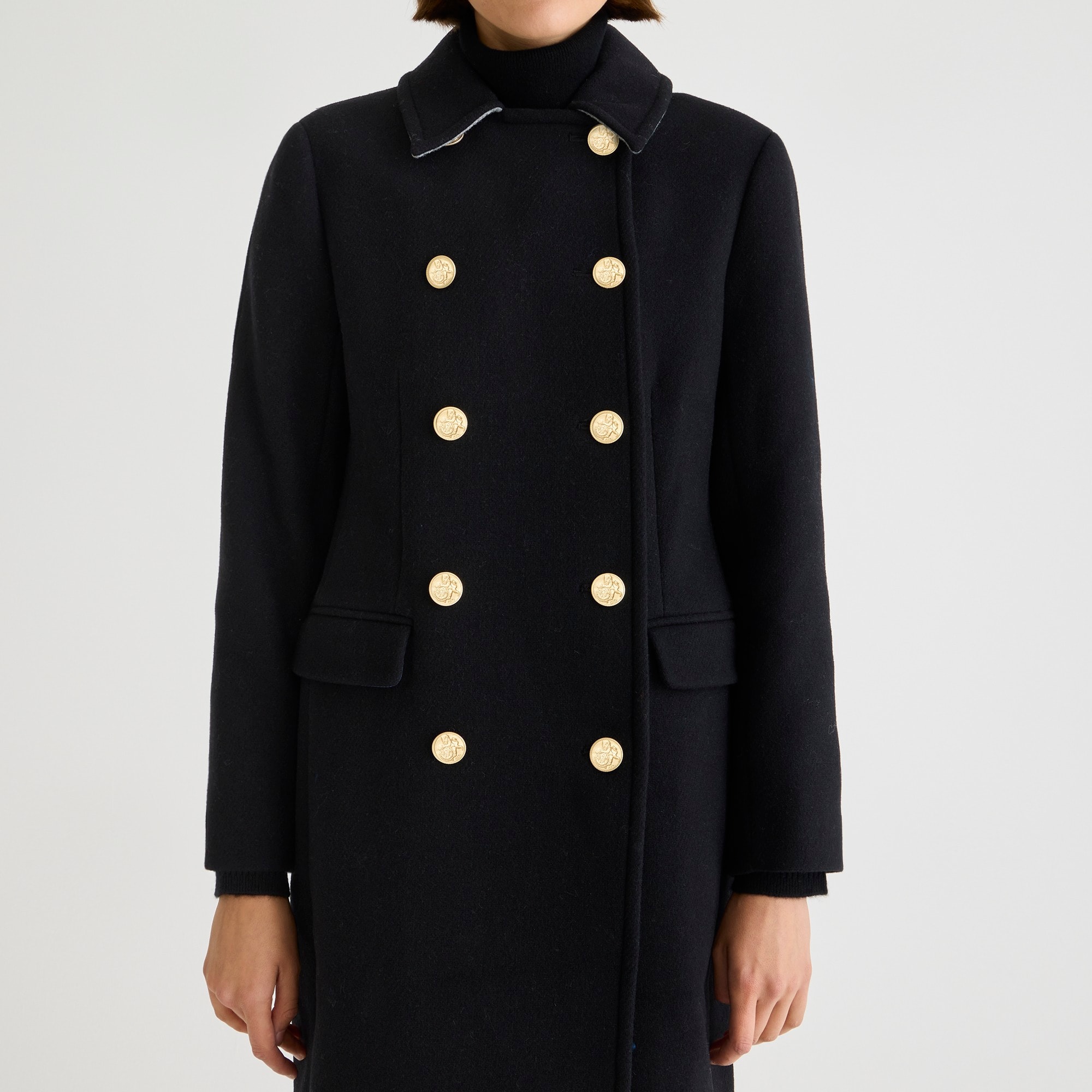 Petite Warwick topcoat in Italian stadium-cloth wool blend