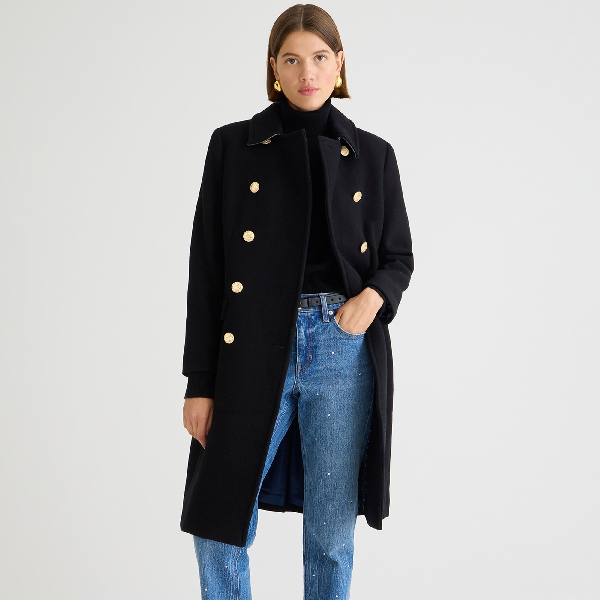 Petite Warwick topcoat in Italian stadium-cloth wool blend