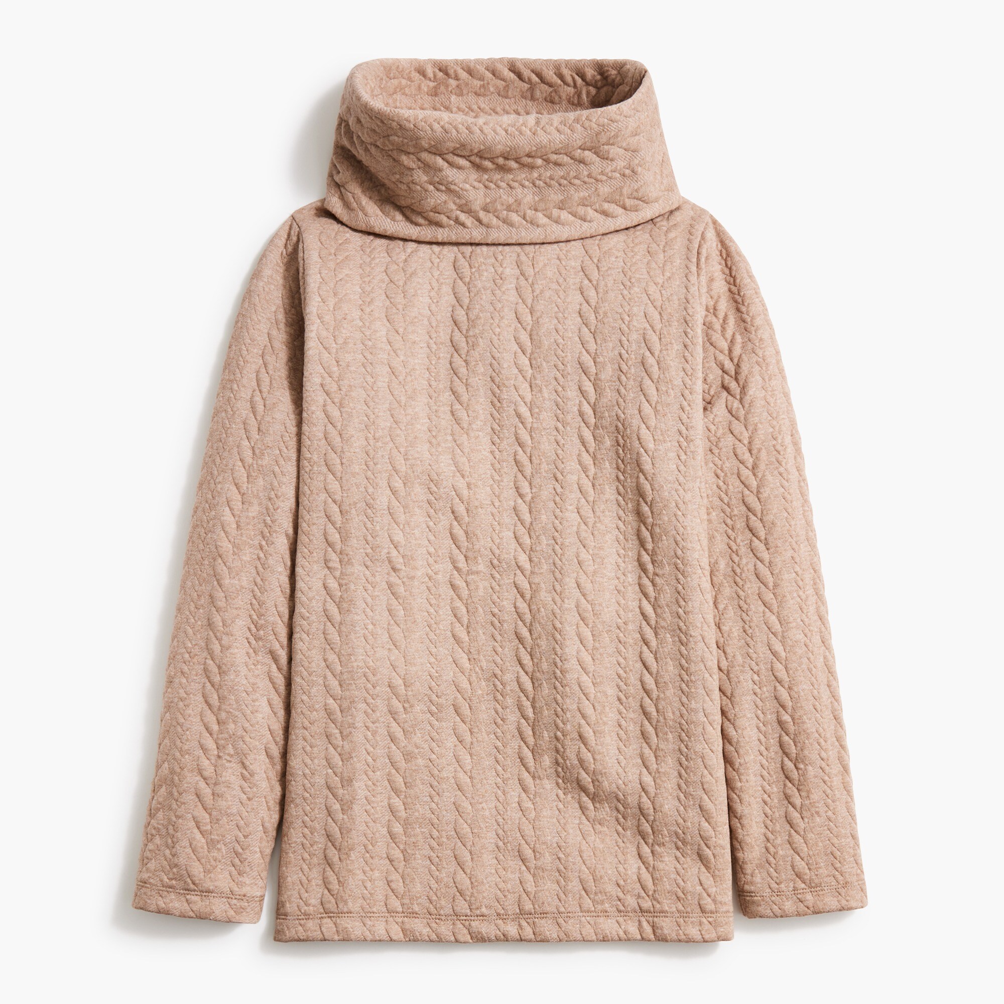  Cable-knit cowlneck top