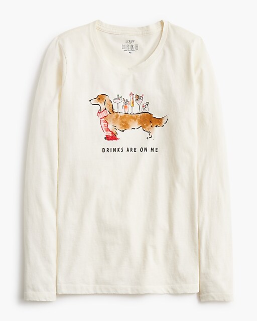  &quot;Drinks are on me&quot; dog graphic tee