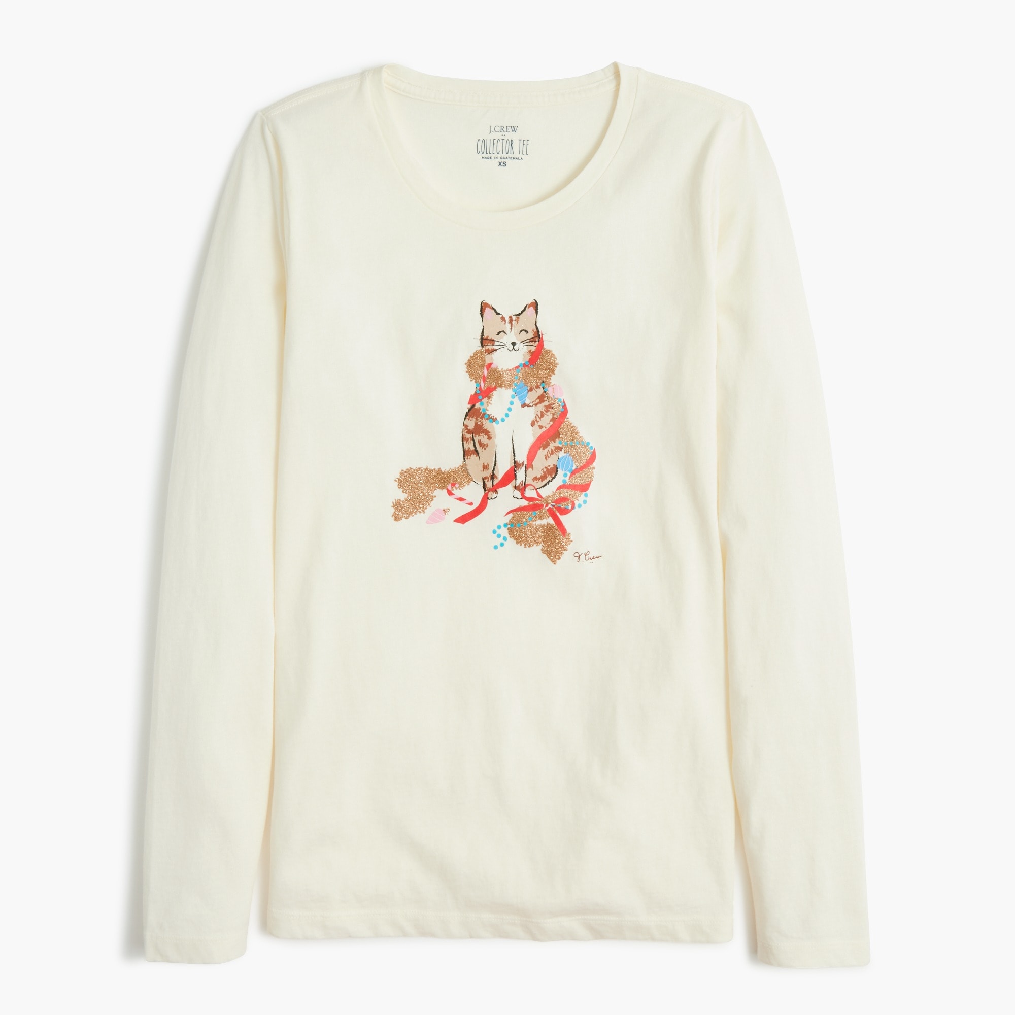 holiday cat graphic tee for women