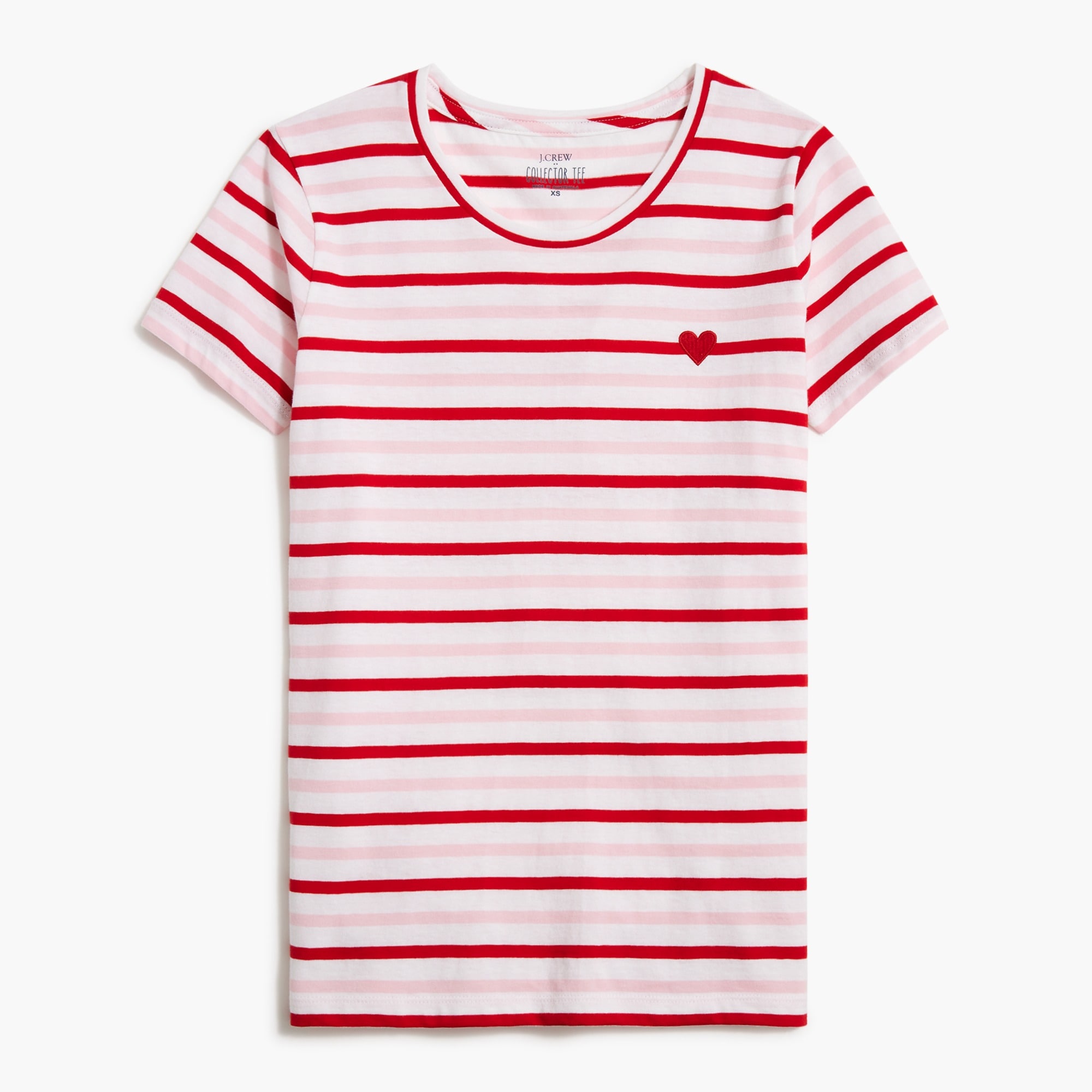 striped hearts graphic tee for women