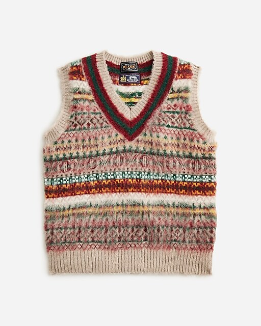  BEAMS PLUS x Gim&reg; Cricket Fair Isle sweater-vest