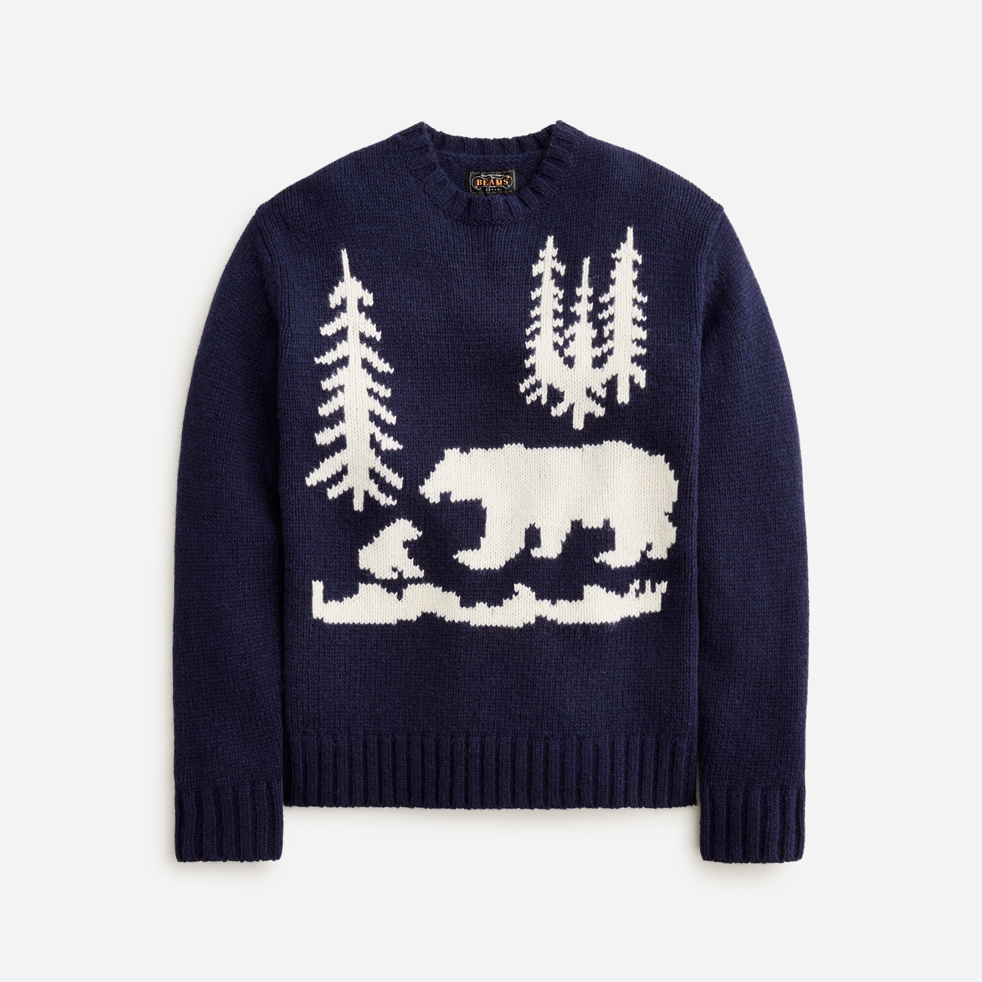 BEAMS PLUS Wool Sweater With Winter Scene For Men | J.Crew