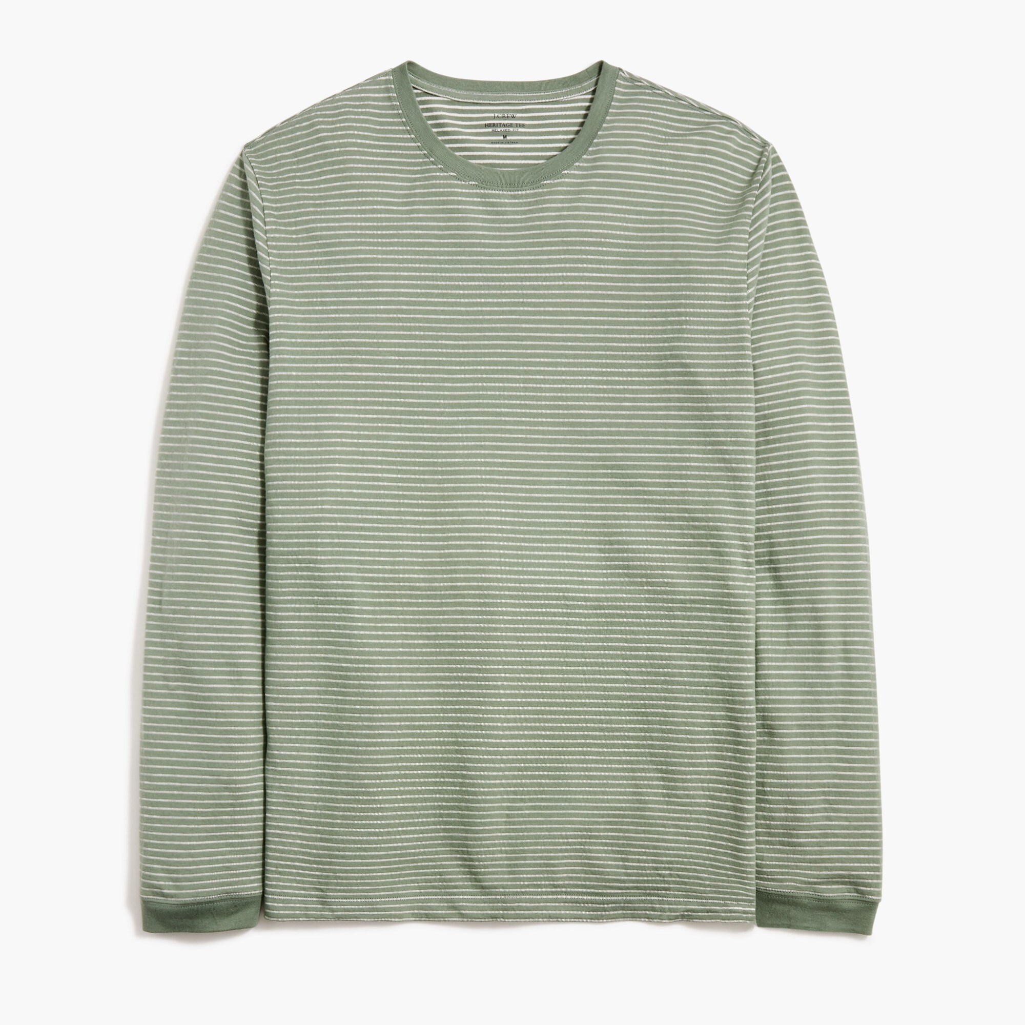 Long-sleeve textured stripe heritage tee in relaxed fit