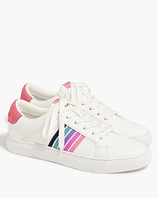 womens Striped lace-up sneakers