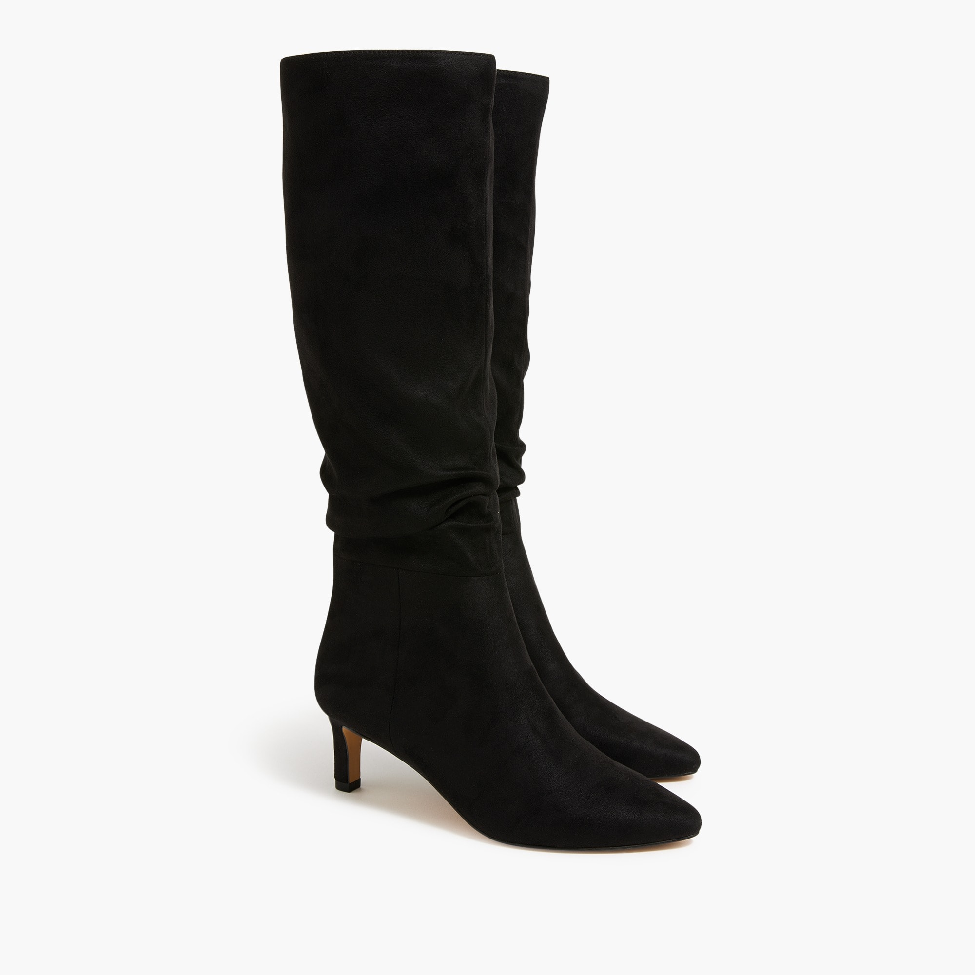 sueded slouch knee-high boots for women