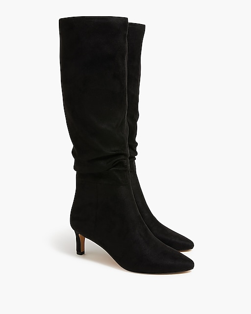  Sueded slouch knee-high boots