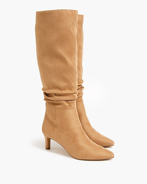  Sueded slouch knee-high boots