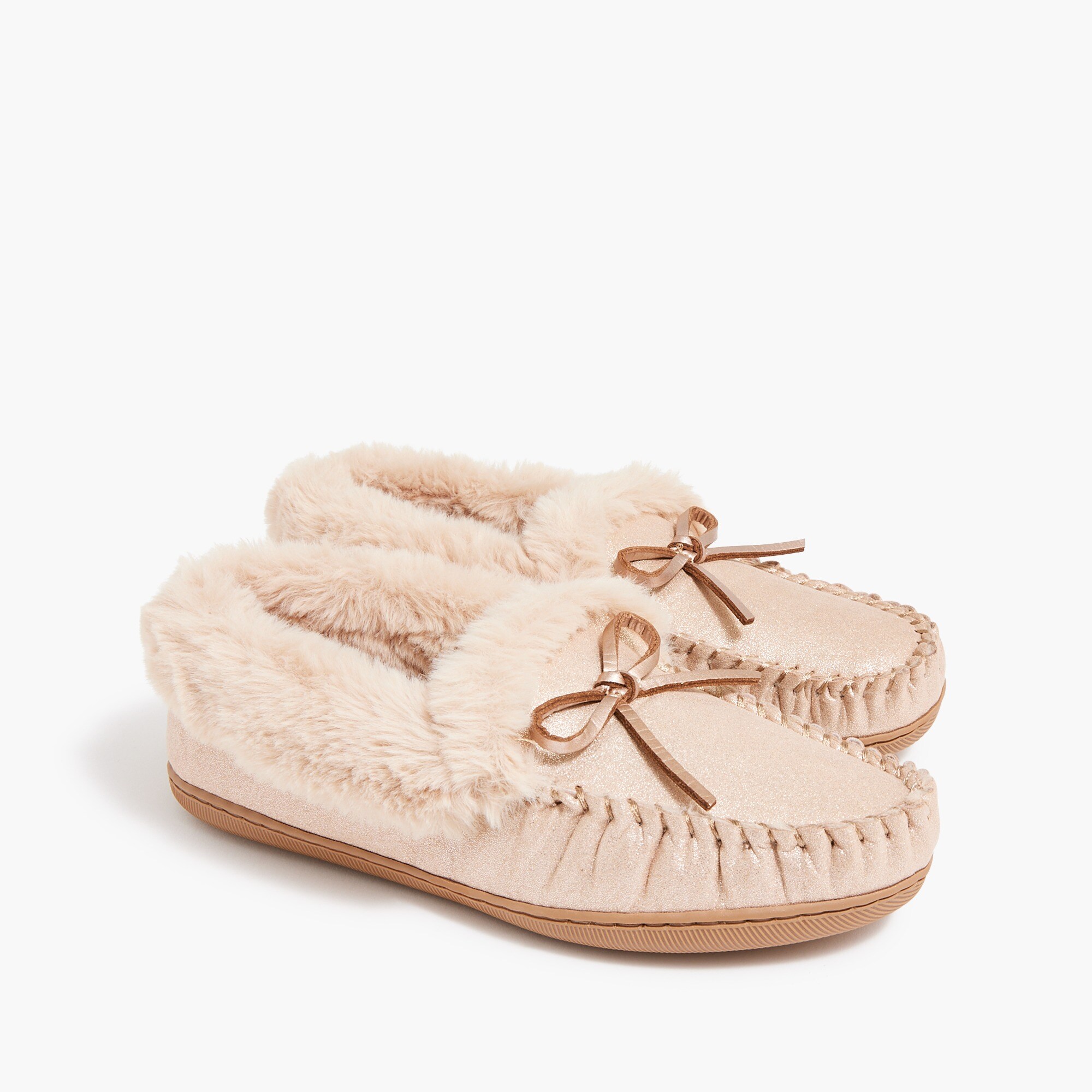  Shimmer shearling-lined slippers