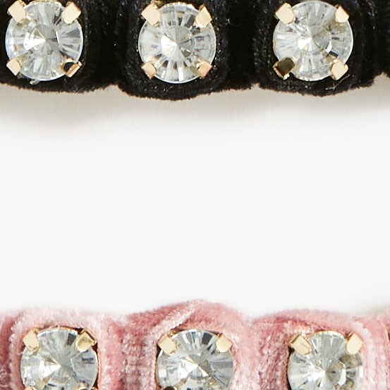 Velvet rhinestone barrette set BLACK factory: velvet rhinestone barrette set for women