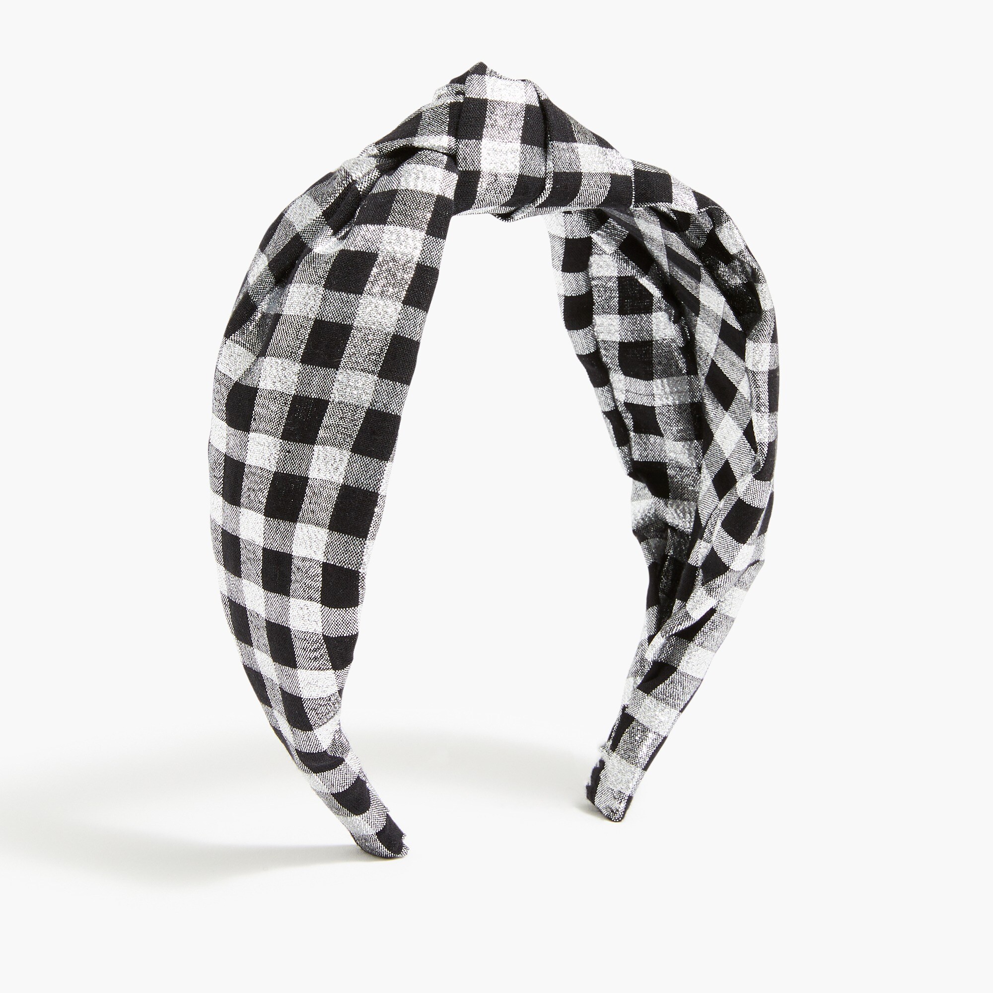 Metallic gingham knotted headband