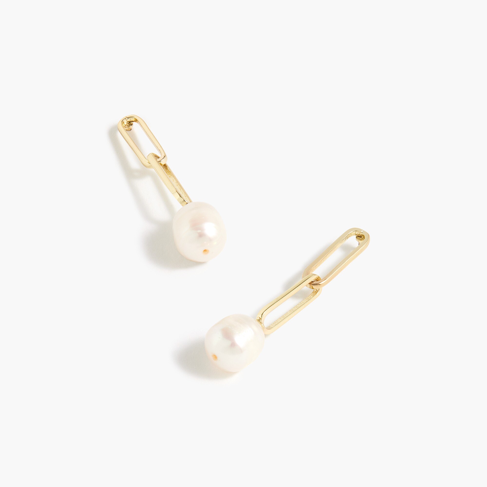 pearl chainlink drop earrings for women