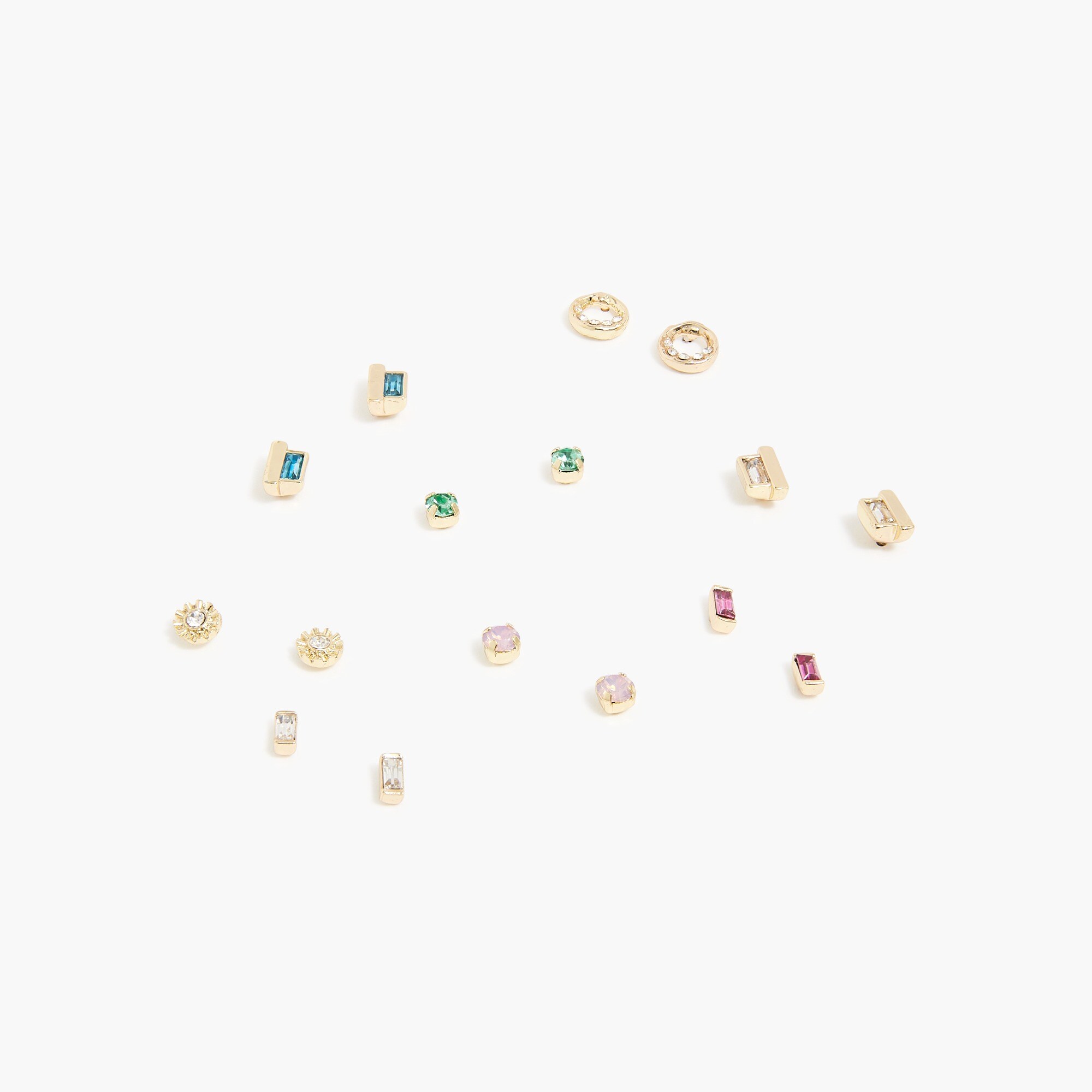 crystal gem stud earrings set for women