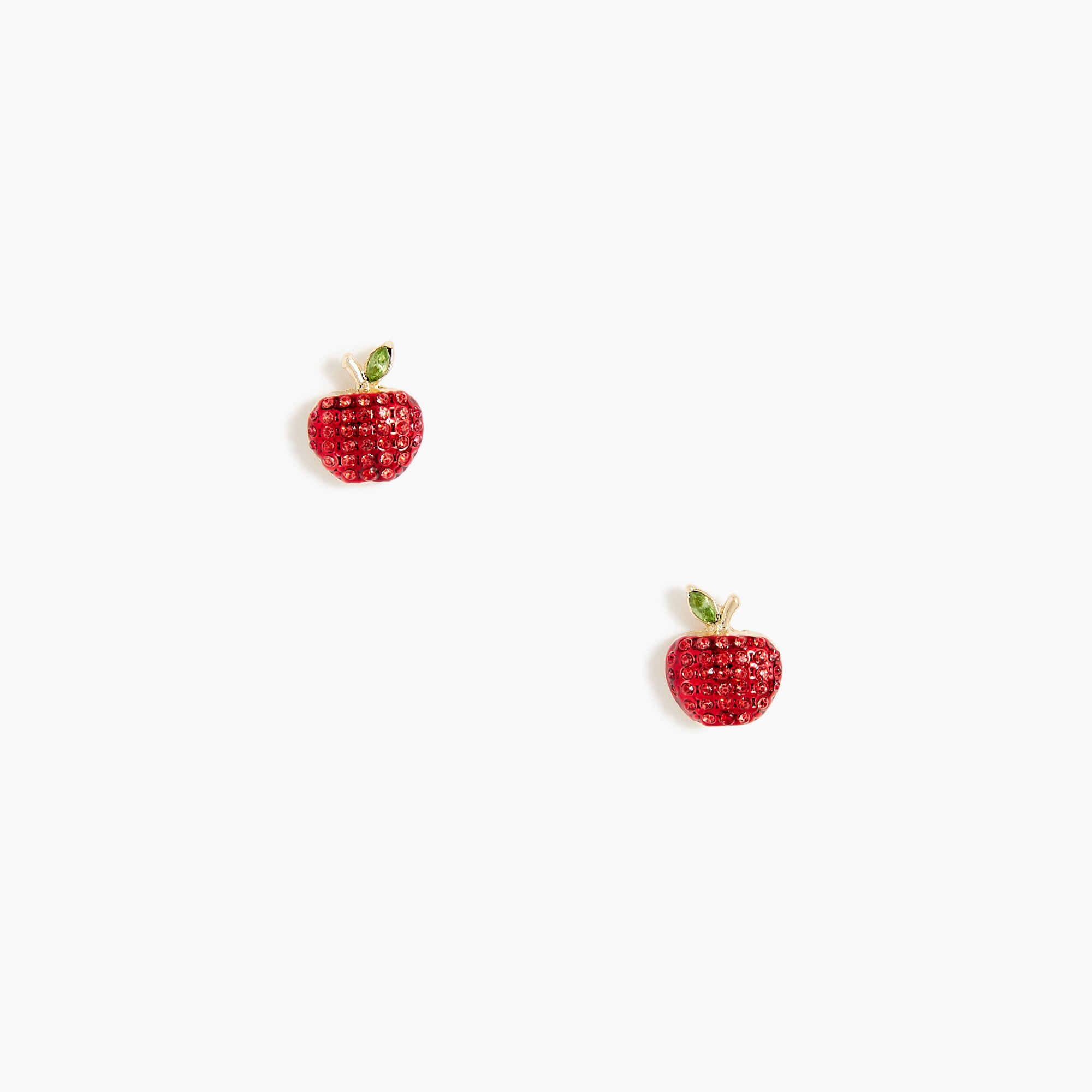 Pavé crystal apple stud earrings