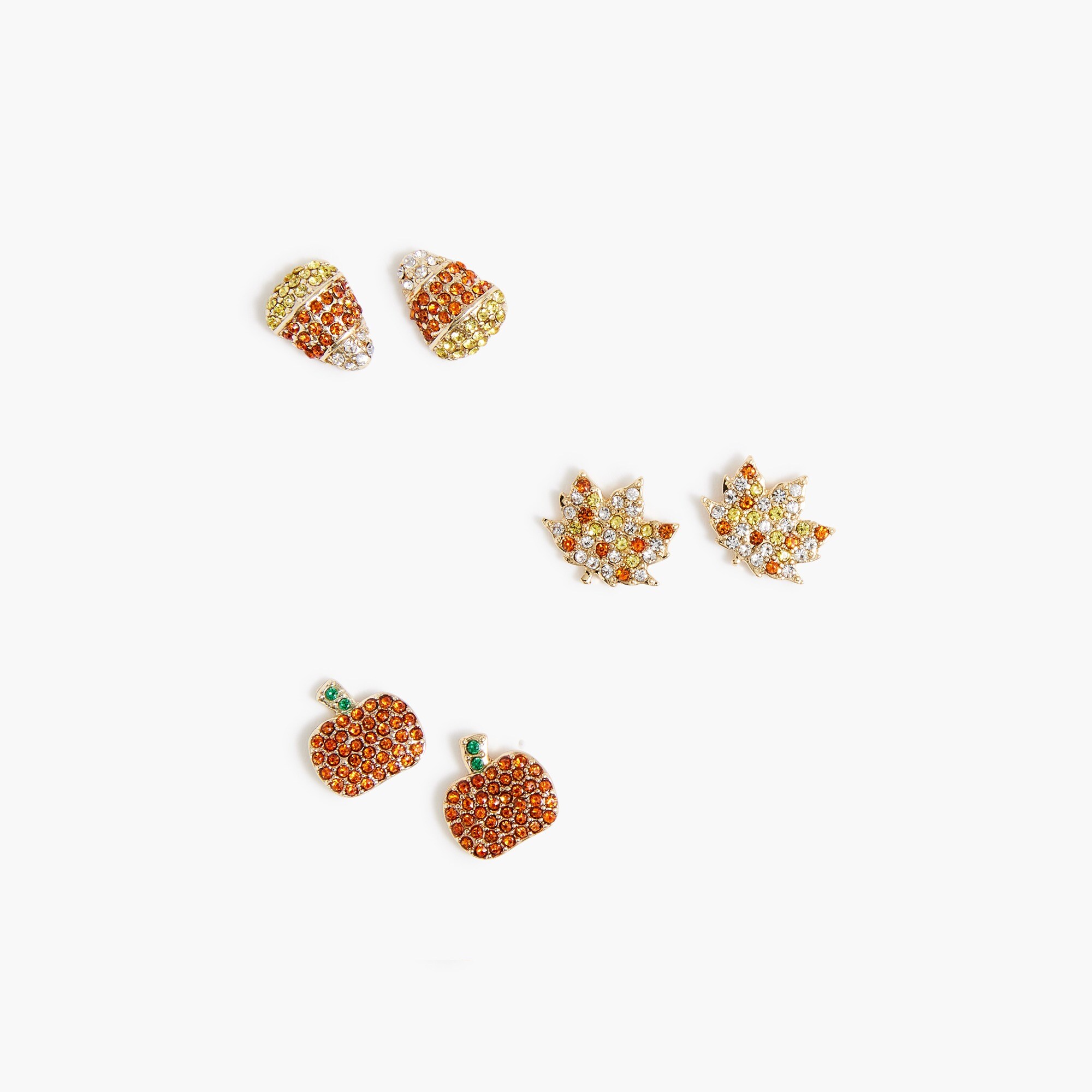 fall stud earrings set-of-three for women