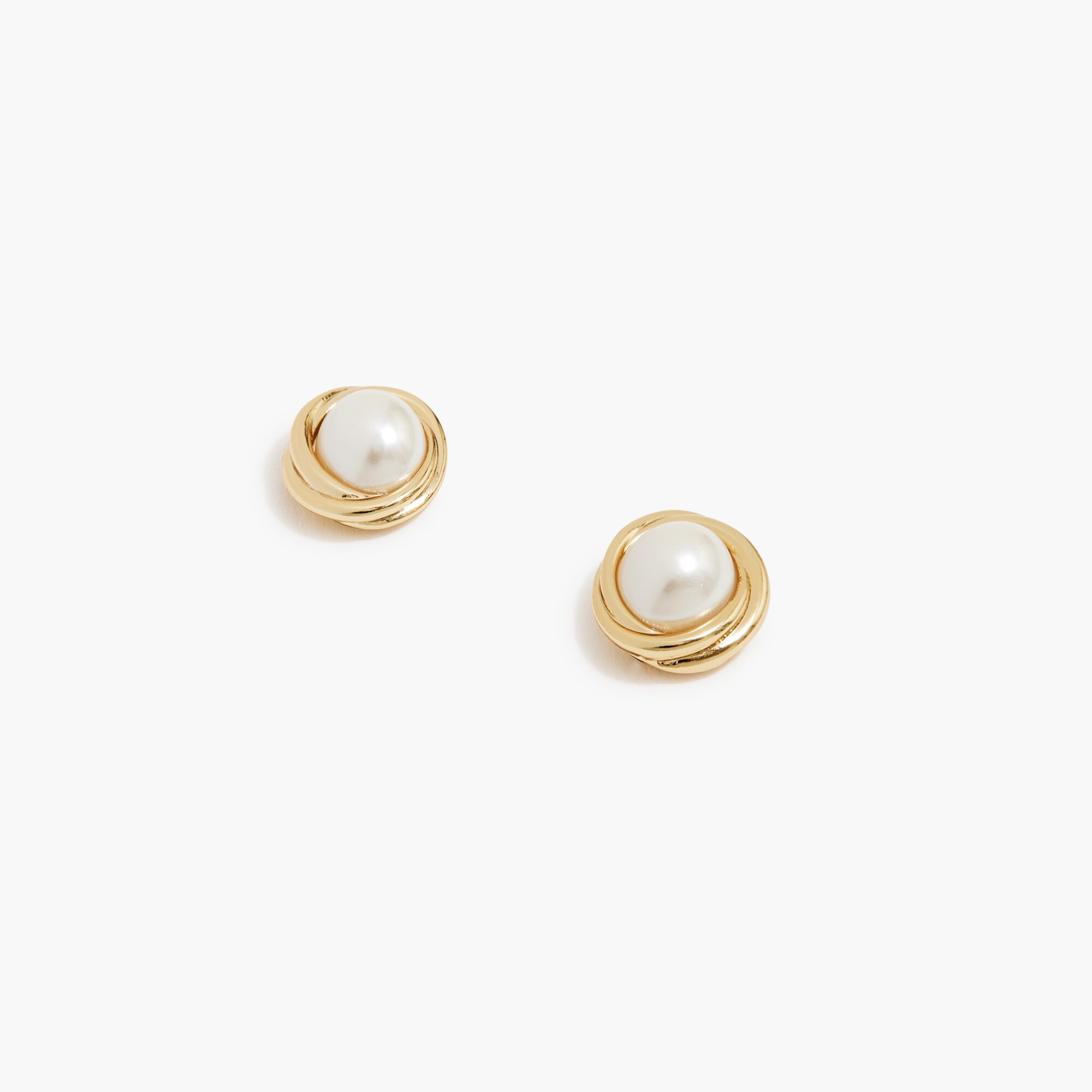 womens Pearl and gold stud earrings