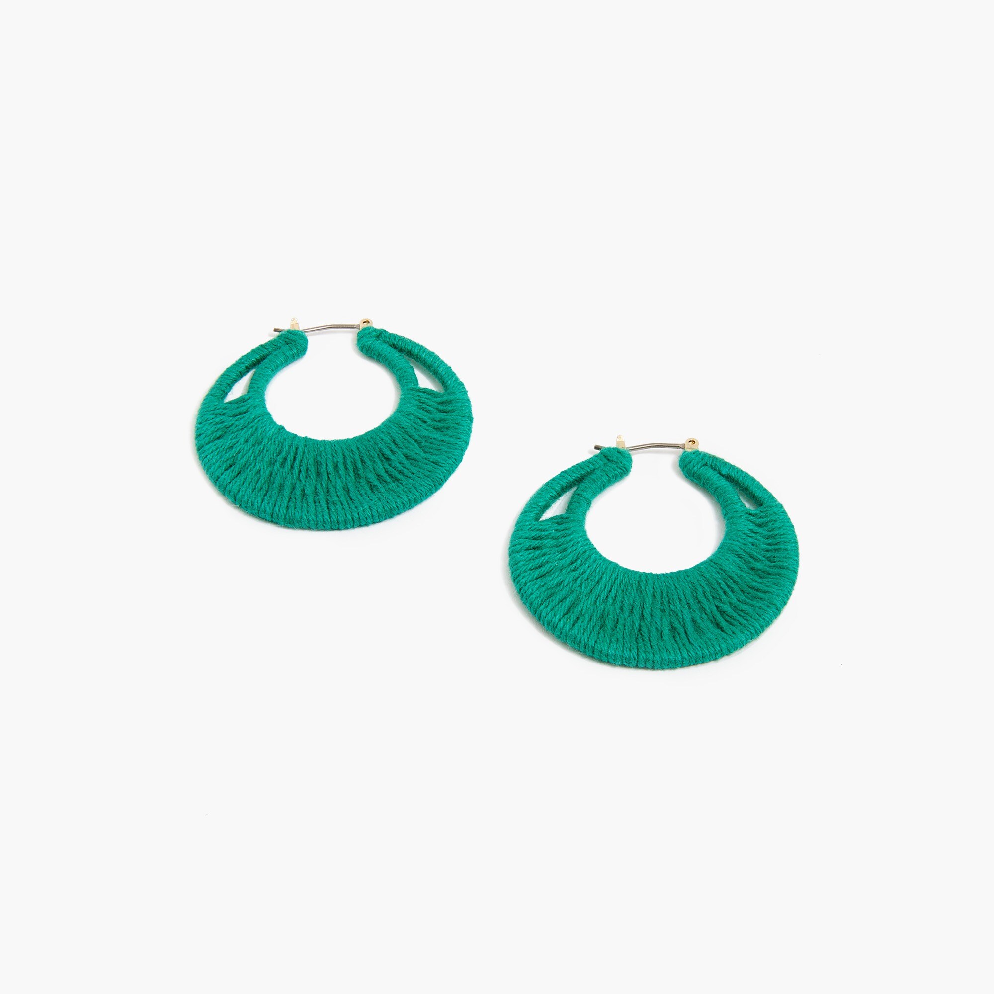 Thread-wrapped hoop earrings