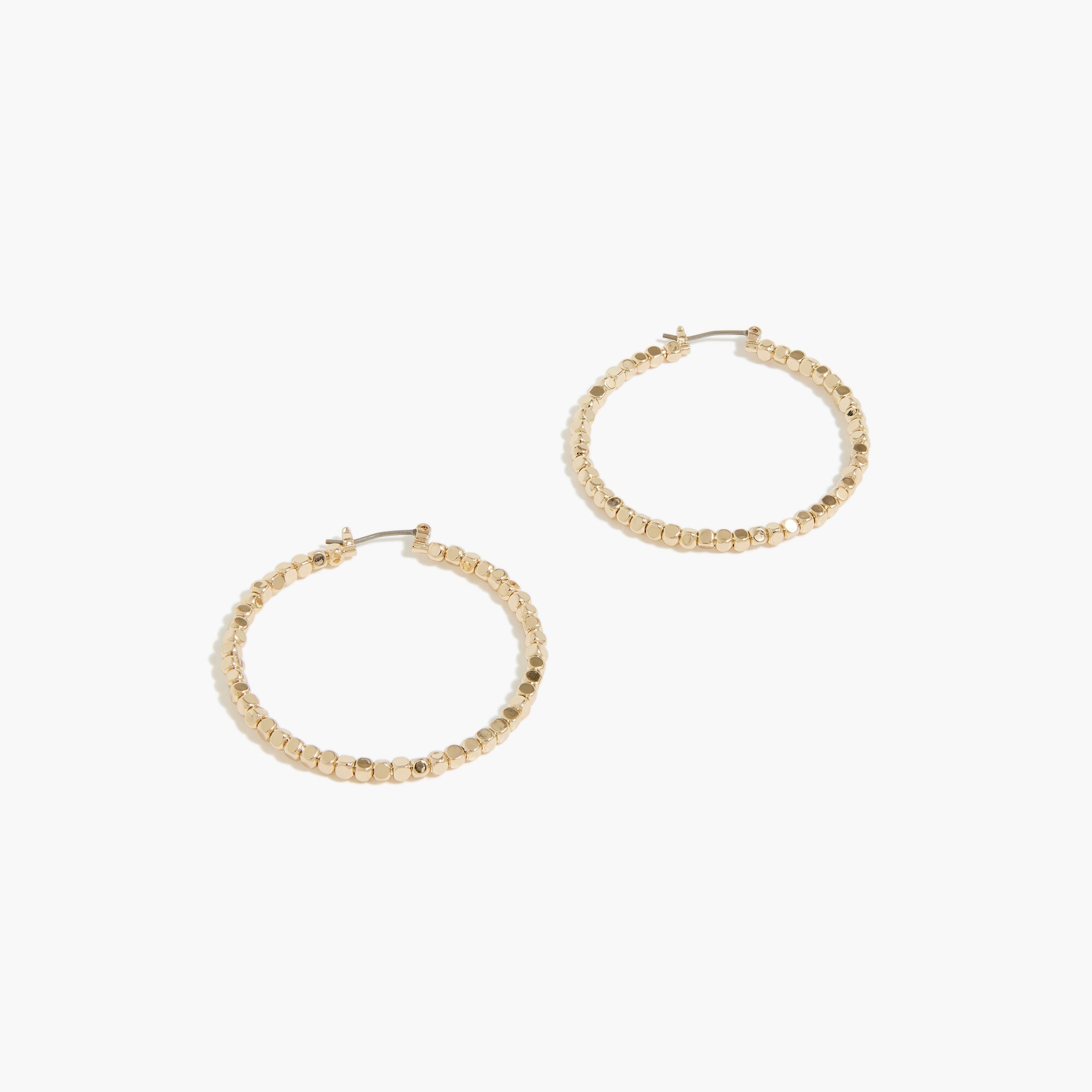 factory: tiny-bead hoop earrings for women