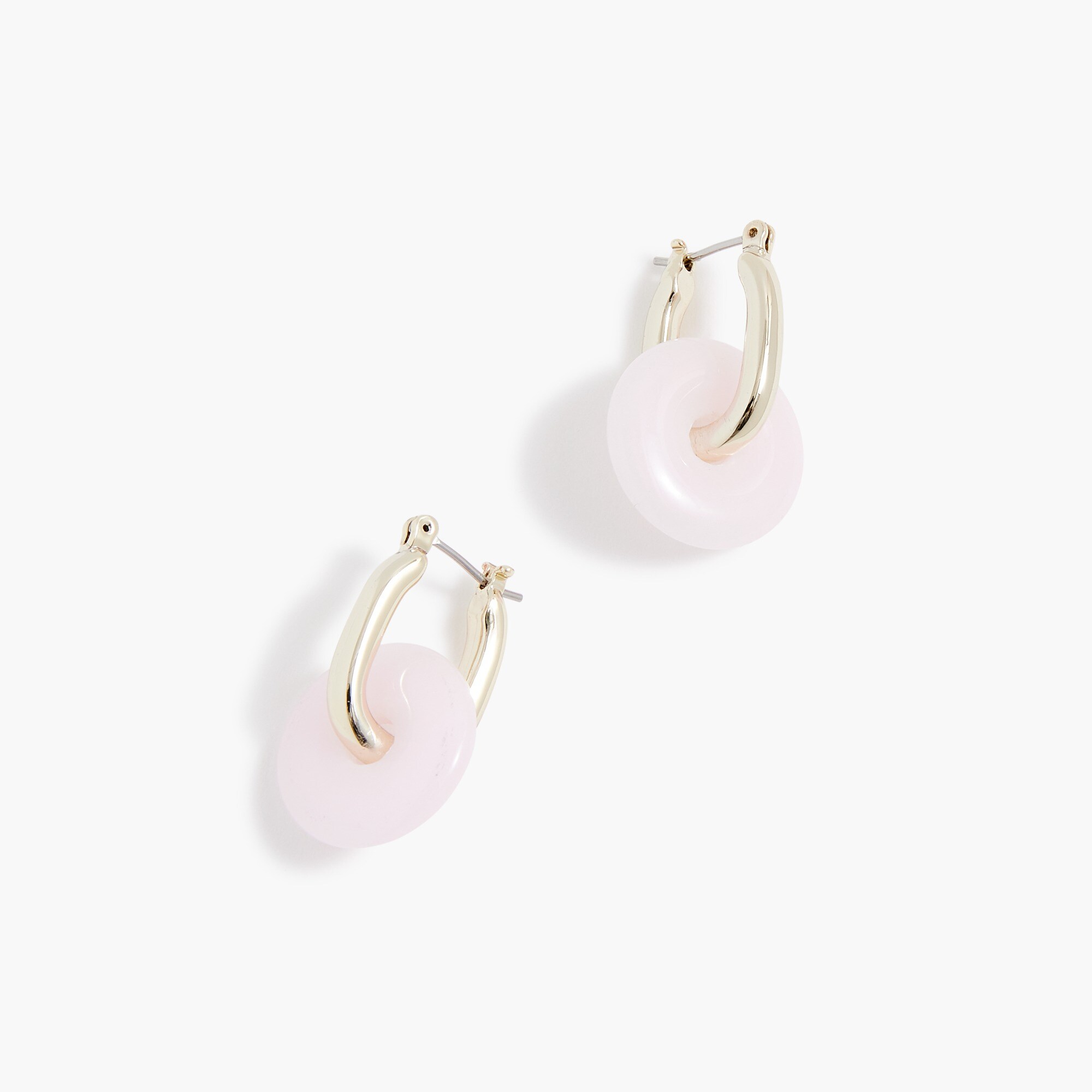  Small hoop earrings with semiprecious stone