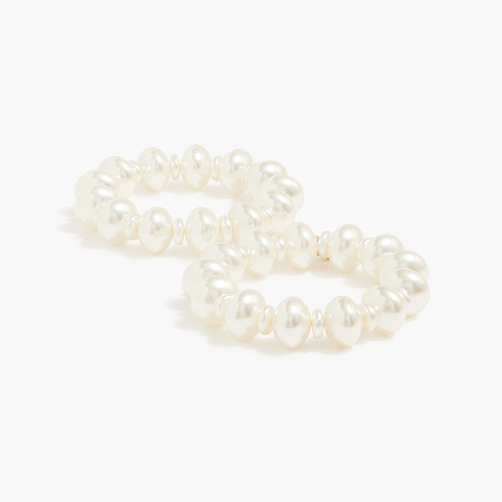 factory: pearl stretch bracelets set-of-two for women