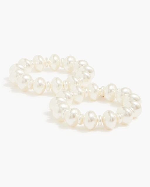 womens Pearl stretch bracelets set-of-two