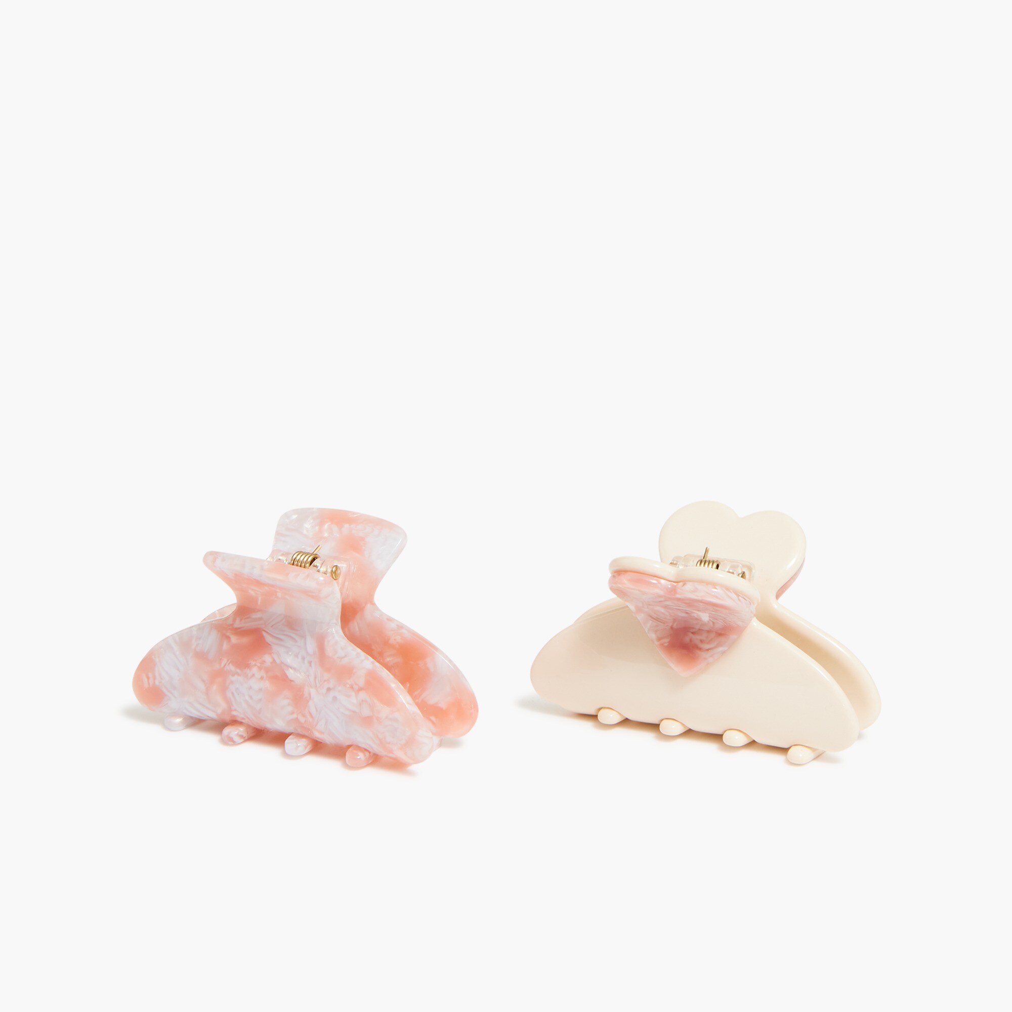 Mini heart claw hair clips set
