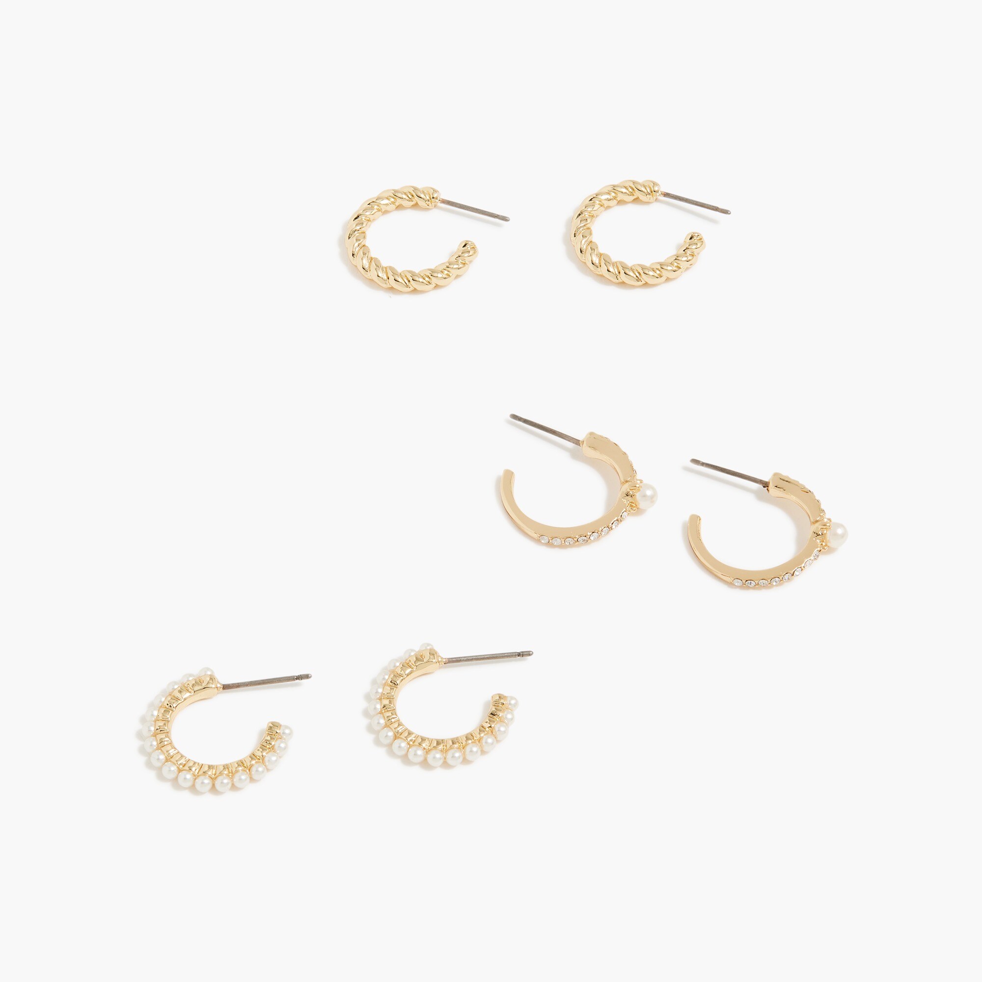 pearl huggies set-of-three for women