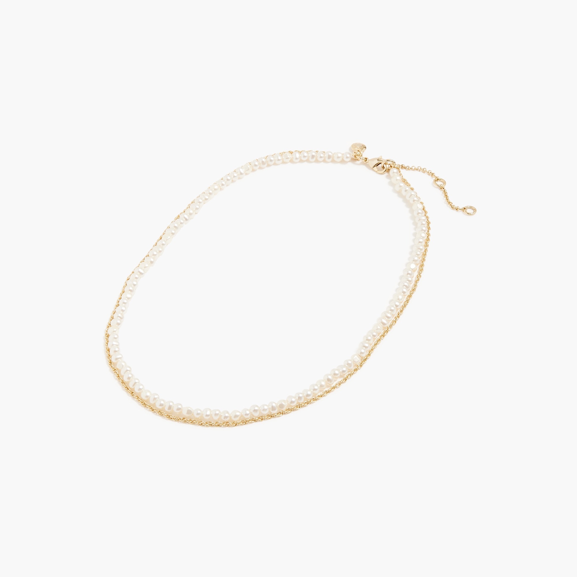 Pearl and gold chain necklace