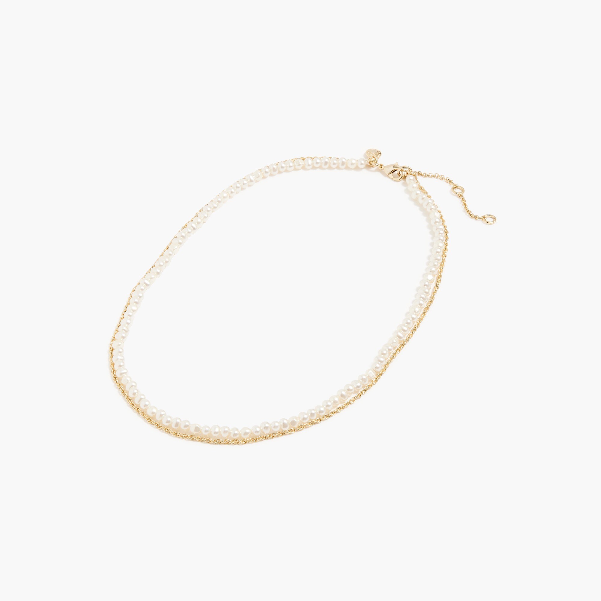 Pearl and gold chain necklace