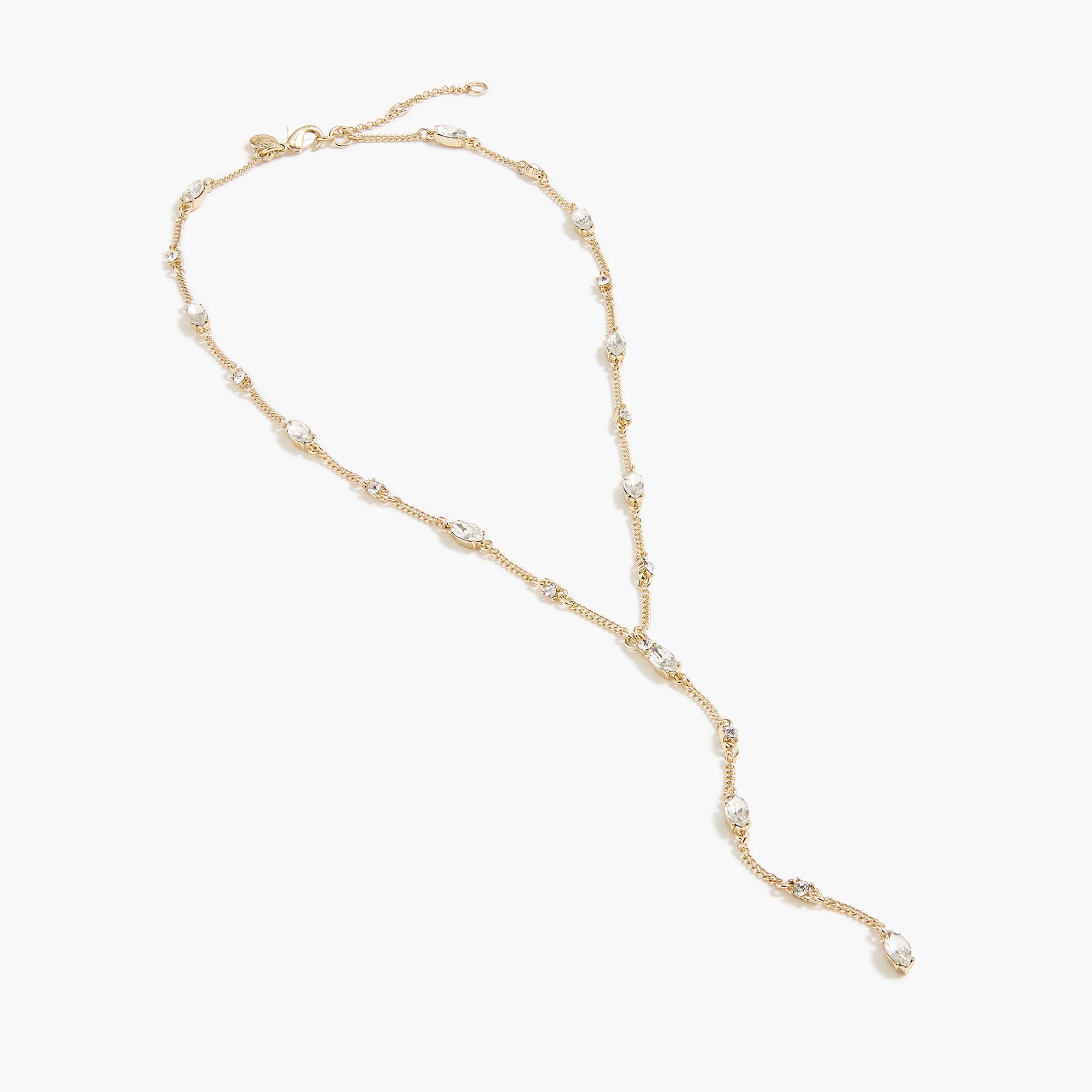 womens Crystal gem lariat necklace