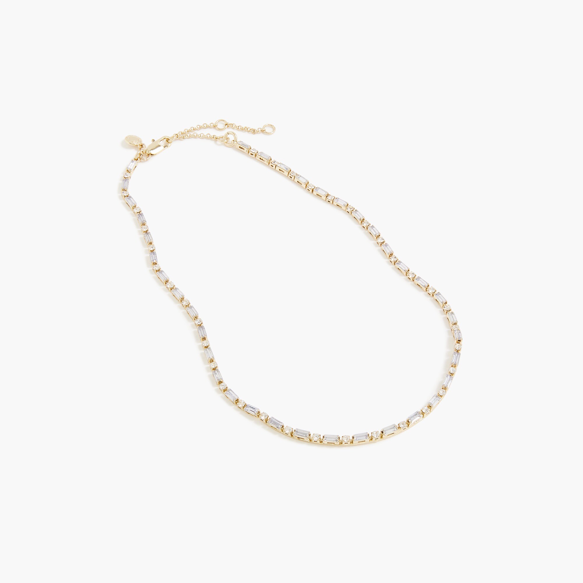 factory: crystal baguette gem layering necklace for women