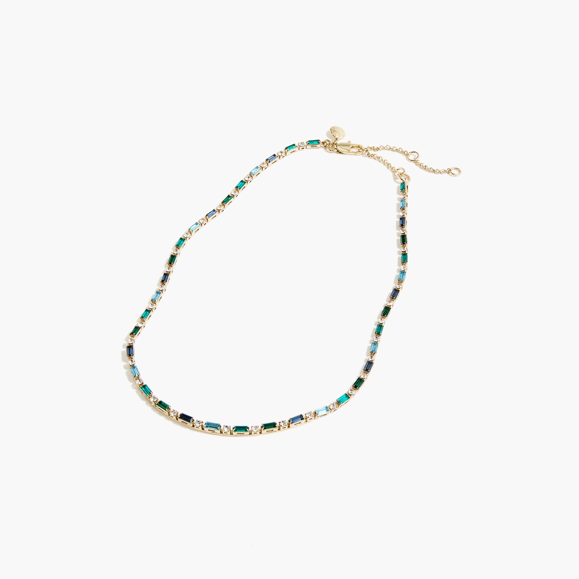 womens Crystal baguette gem layering necklace