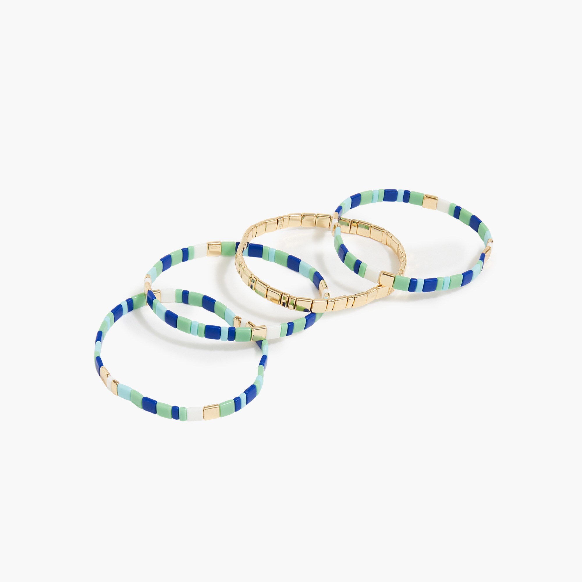 Beaded stretch bracelets set-of-four