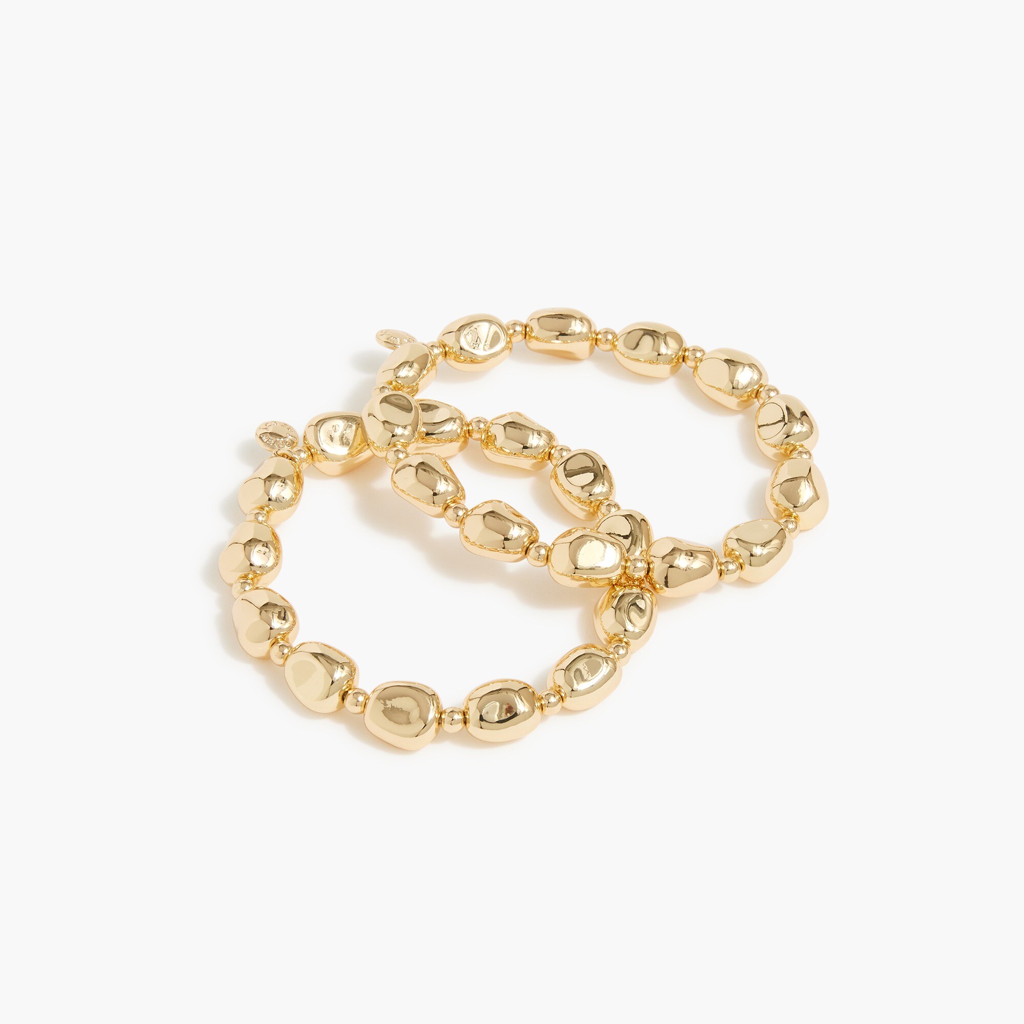 Pebble-bead stretch bracelets set-of-two