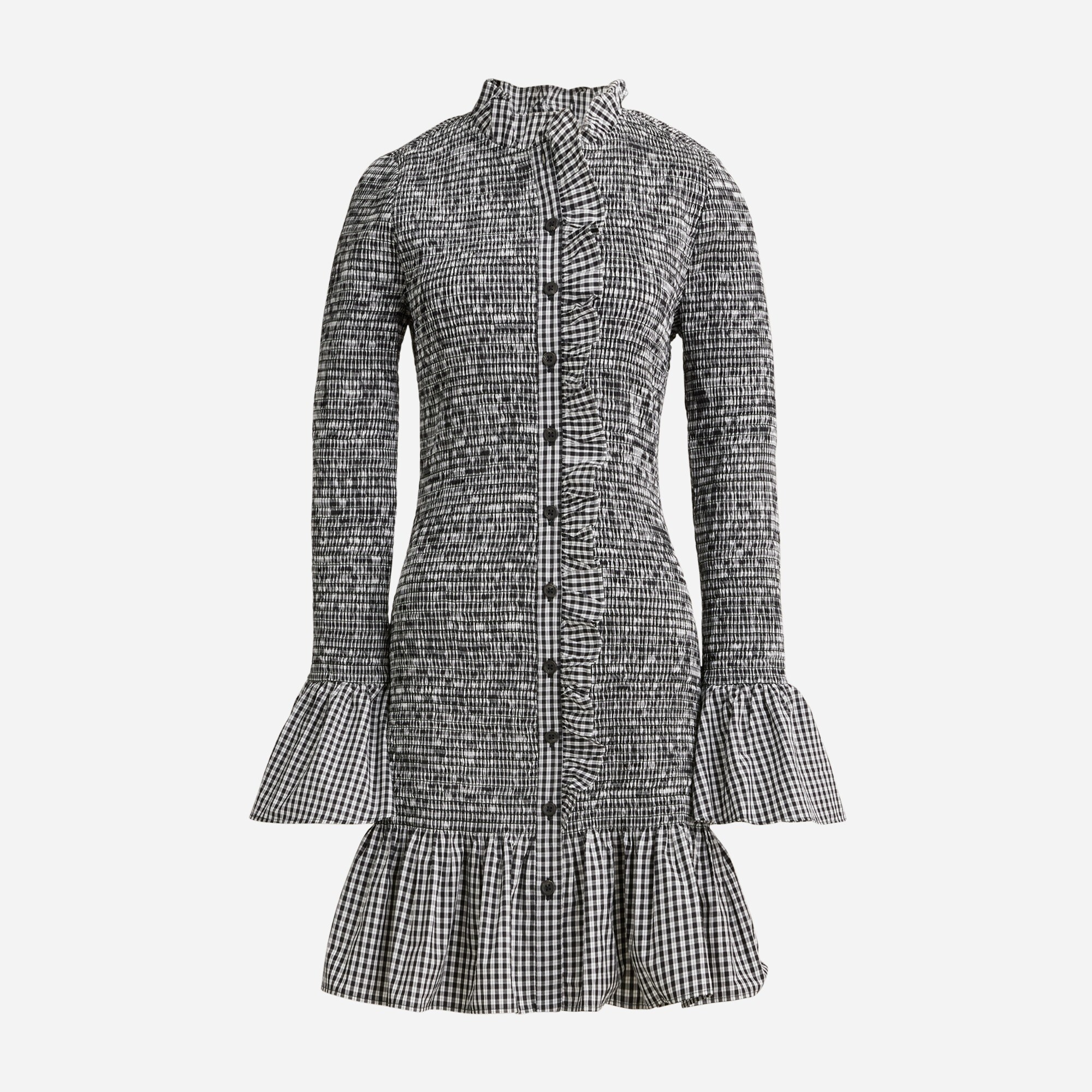 J crew black and white gingham dress on sale