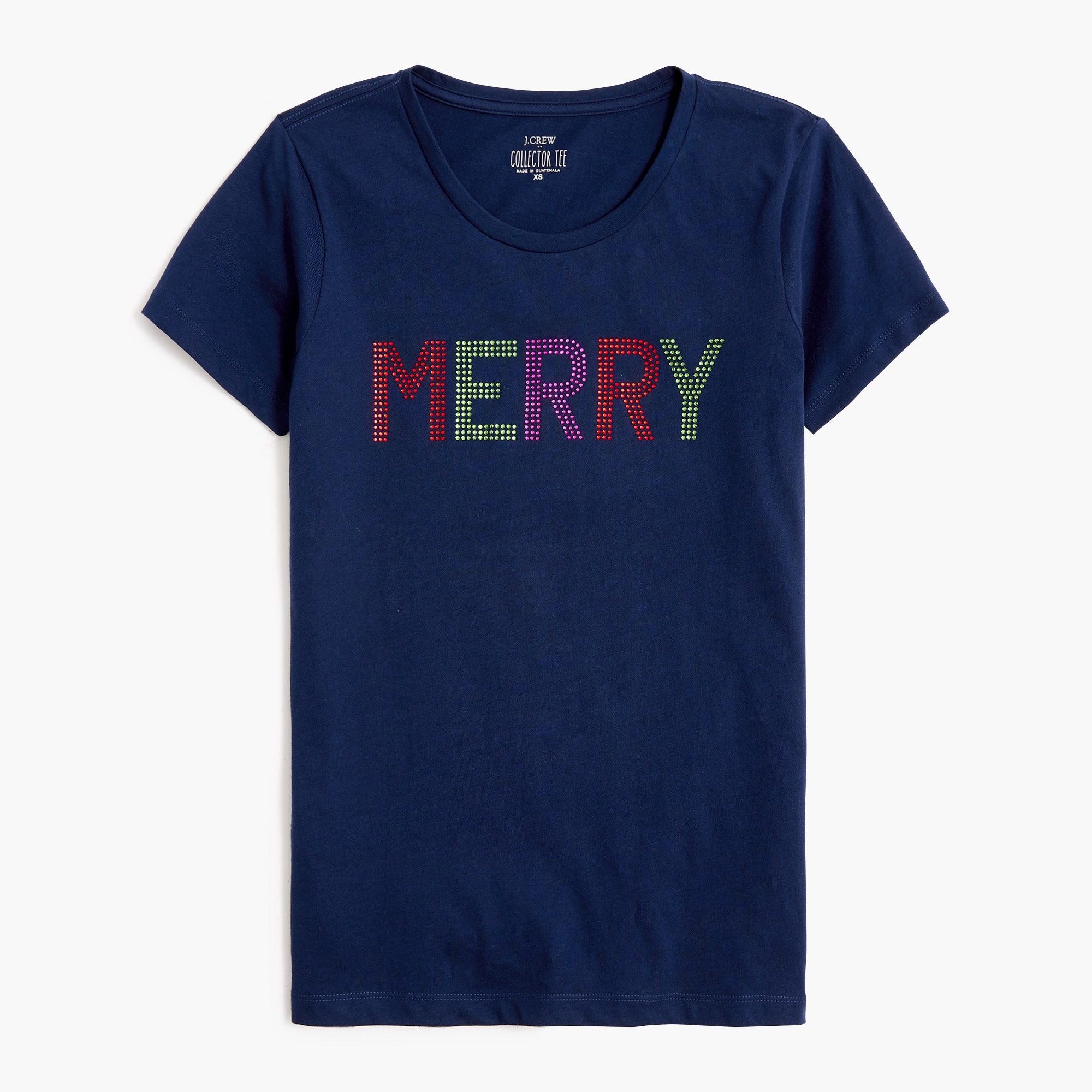 rhinestone "merry" graphic tee for women